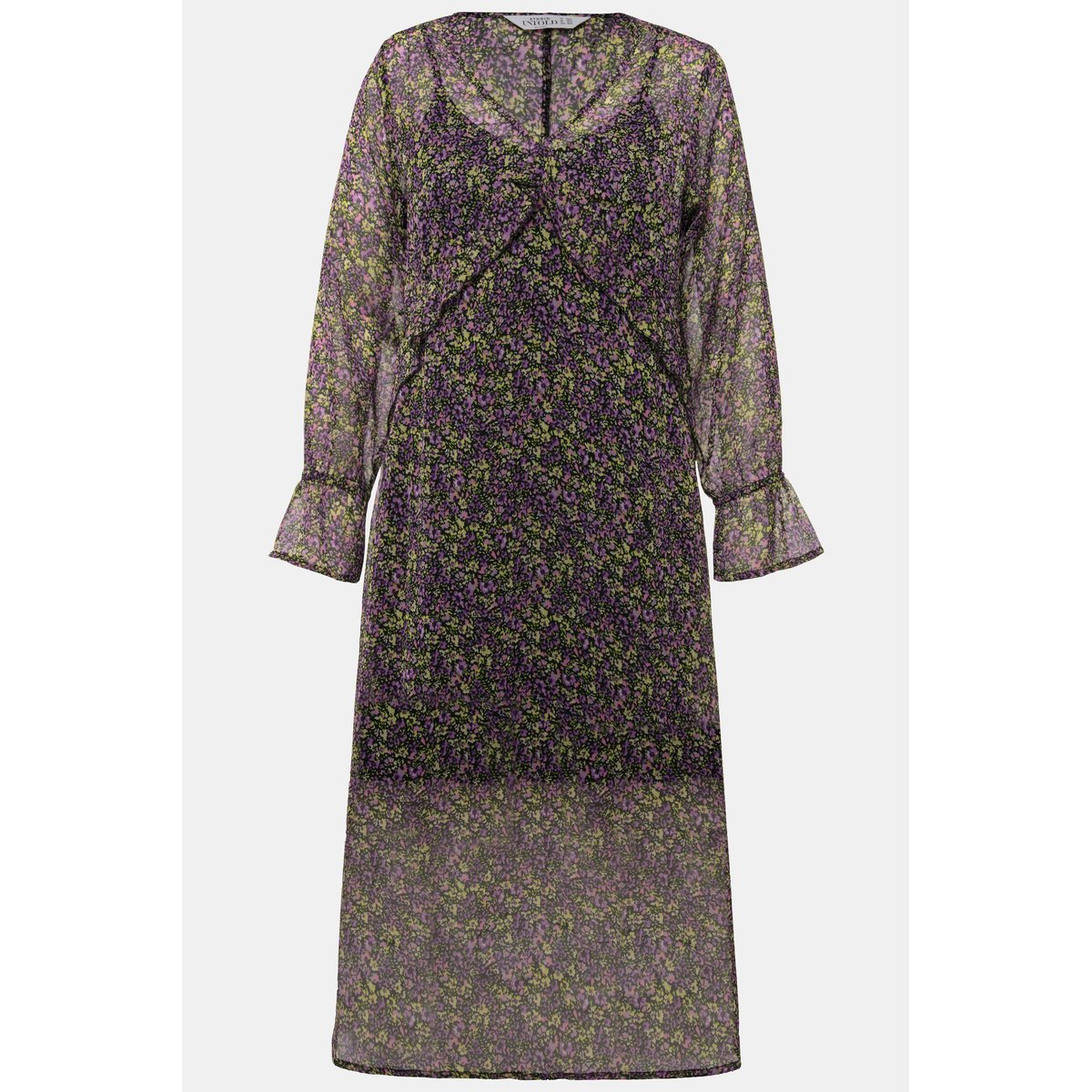 Robe maxi trapèze en mousseline. Imprimé lavande, STUDIO UNTOLD