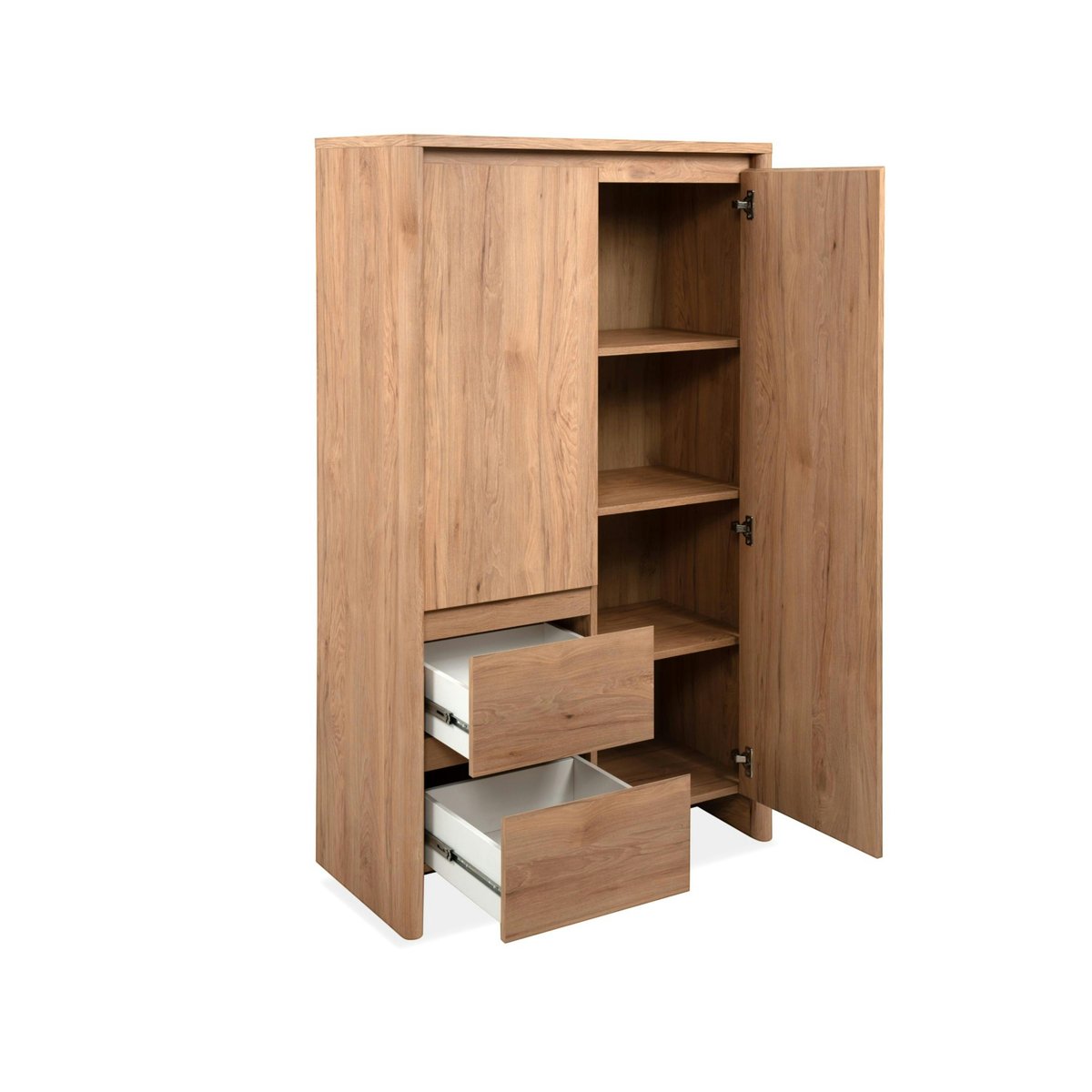 Buffet haut effet bois 2 portes 2 tiroirs ALVA bois naturel, PIER IMPORT