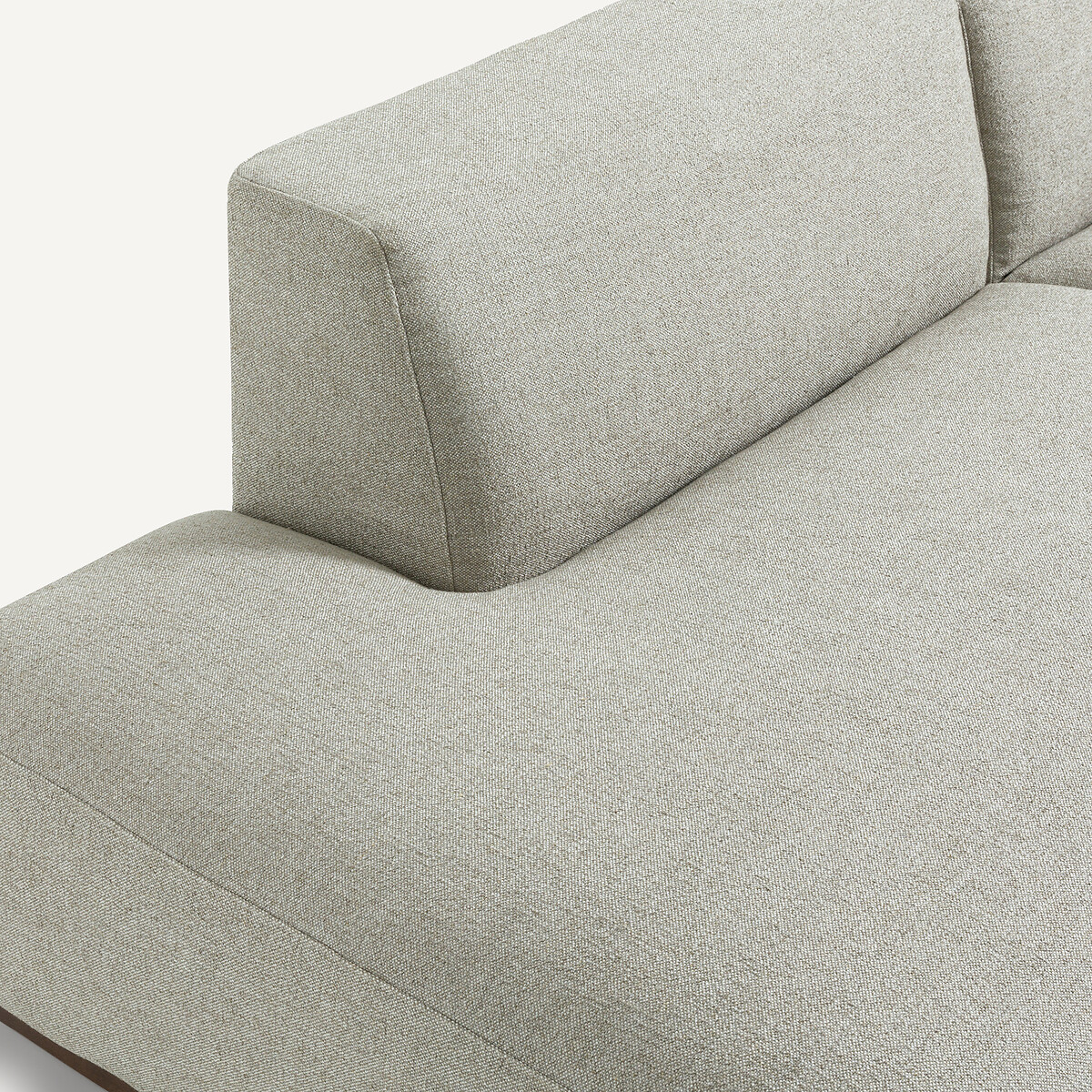 Canapé d'angle droit texturé viscose lin, Jacopo naturel, AM.PM