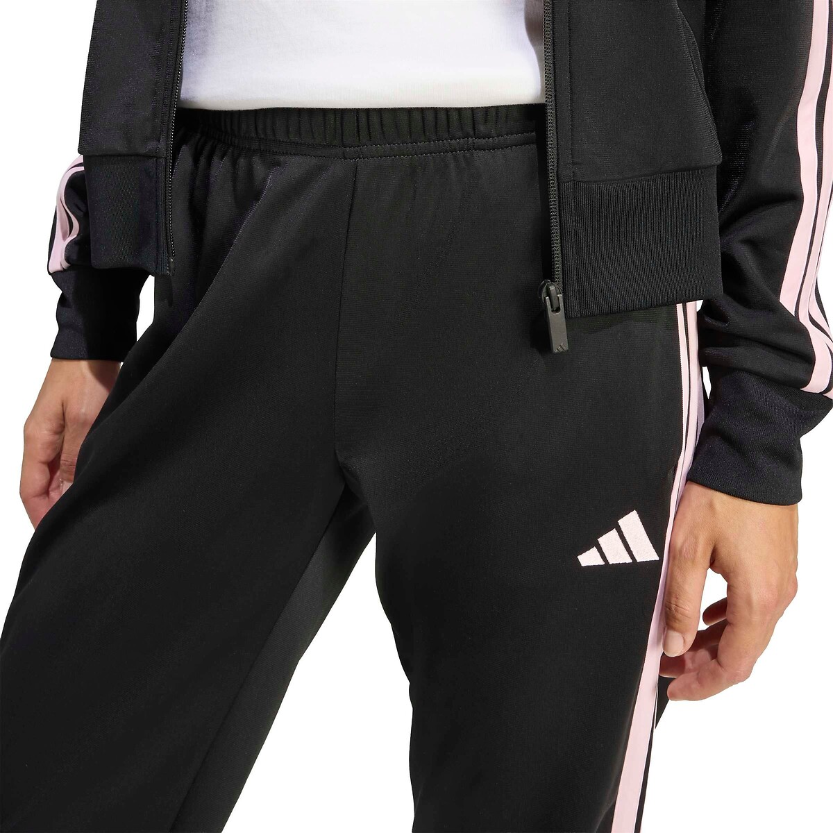 Trainingsanzug Essentials 3 Stripes schwarz, ADIDAS SPORTSWEAR