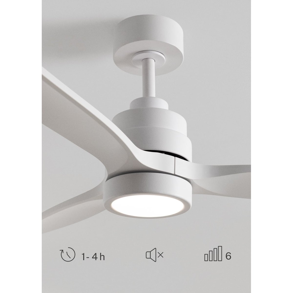 Ventilateur de plafond avec pales en ABS technique avec lumière et télécommande WIND STYLANCE blanc/blanc, CREATE