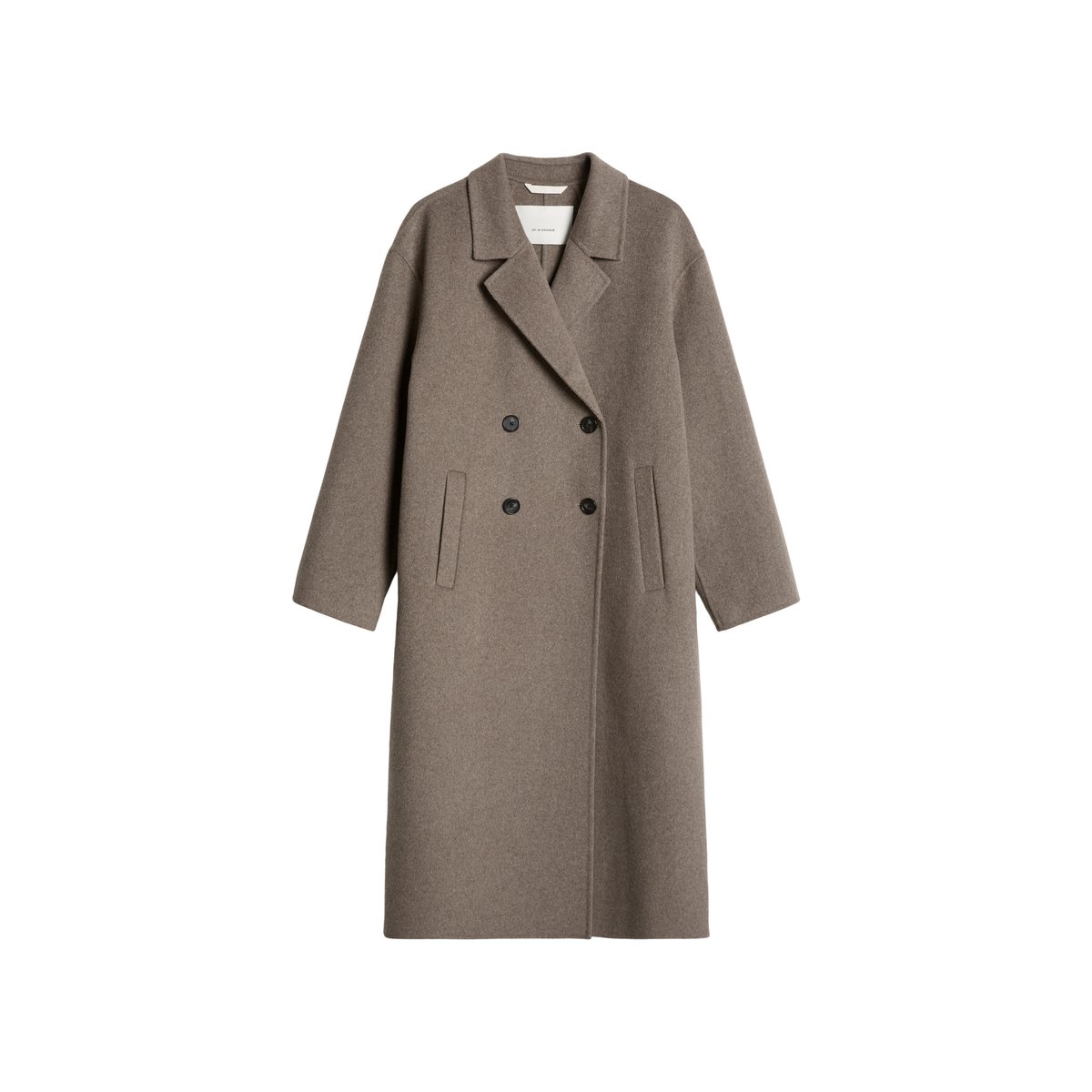 Manteau en laine relaxed en double face mélangée de haute qualité beige, MARC O'POLO