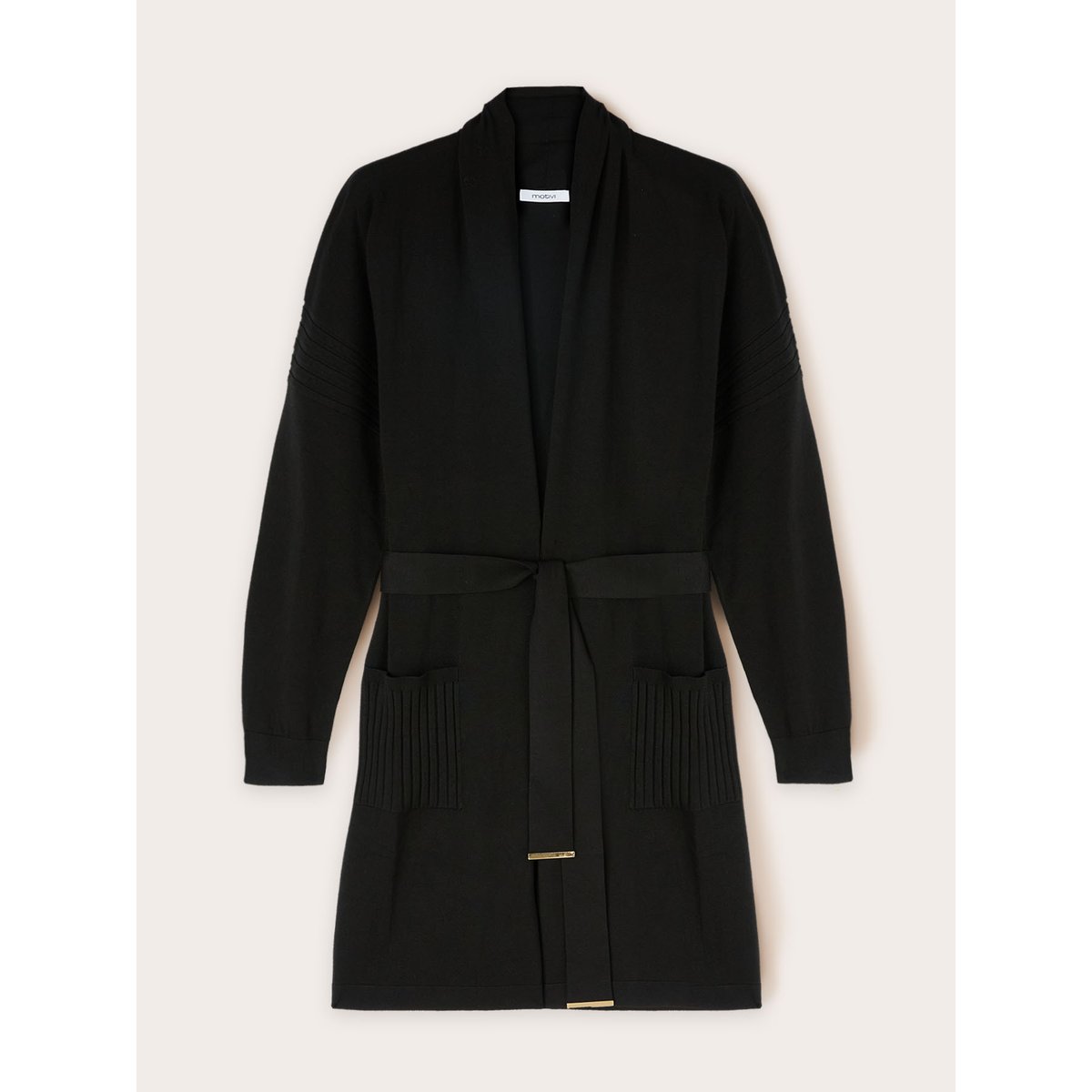 Cardigan long avec ceinture noir, MOTIVI