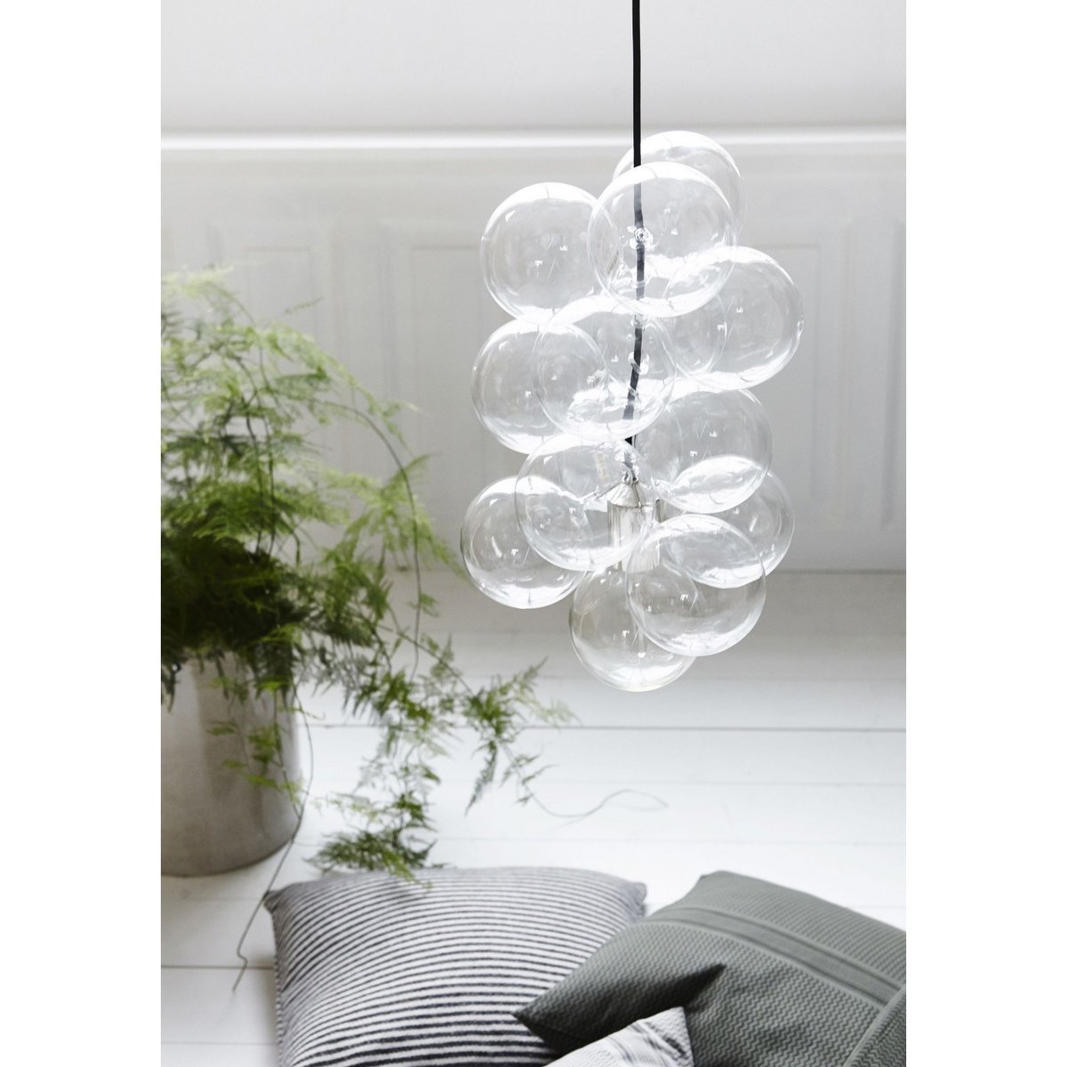 Lampe Suspension DIY transparent et douille argentée, HOUSE DOCTOR