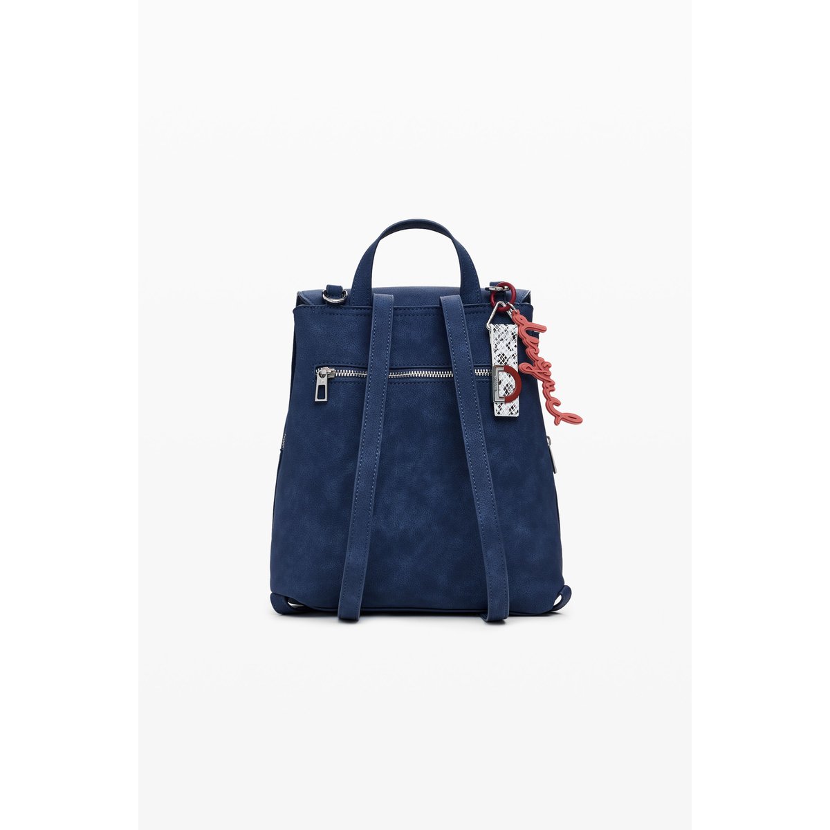 Petit sac à dos à rabat avec gravures bleu, DESIGUAL