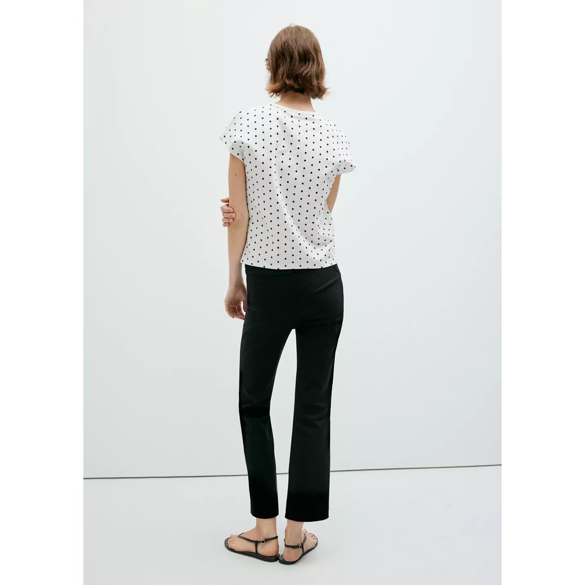 T-shirt coton pois blanc, MANGO