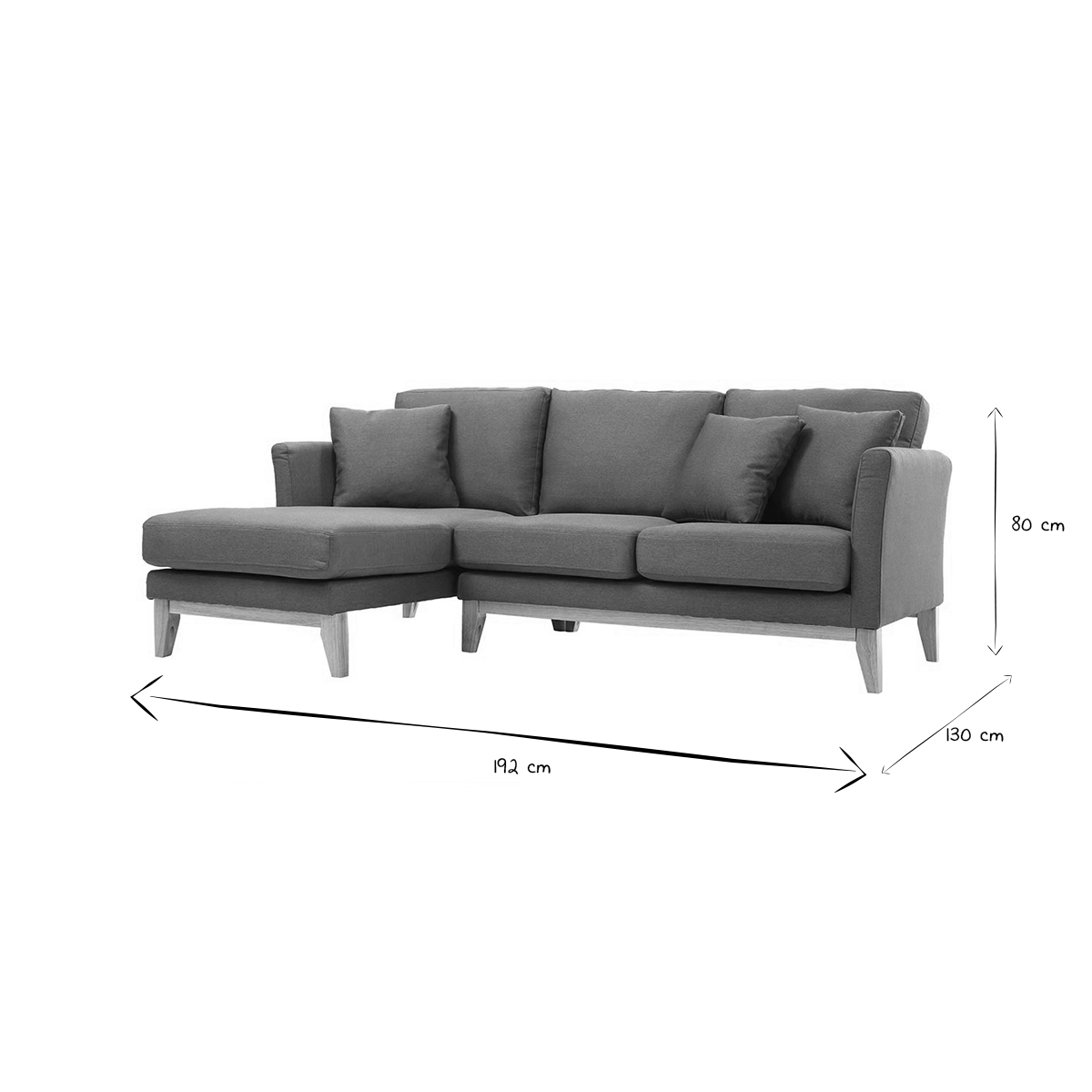 Canapé d'angle gauche scandinave déhoussable 3-4 places OSLO bleu canard, MILIBOO