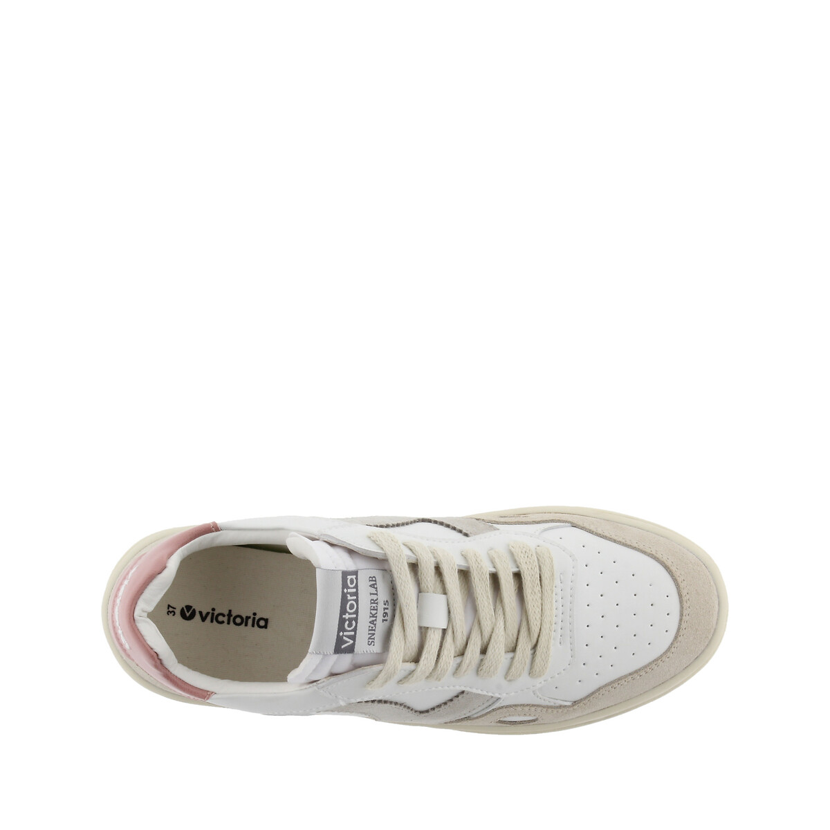 Baskets en cuir SEUL blanc/taupe, VICTORIA