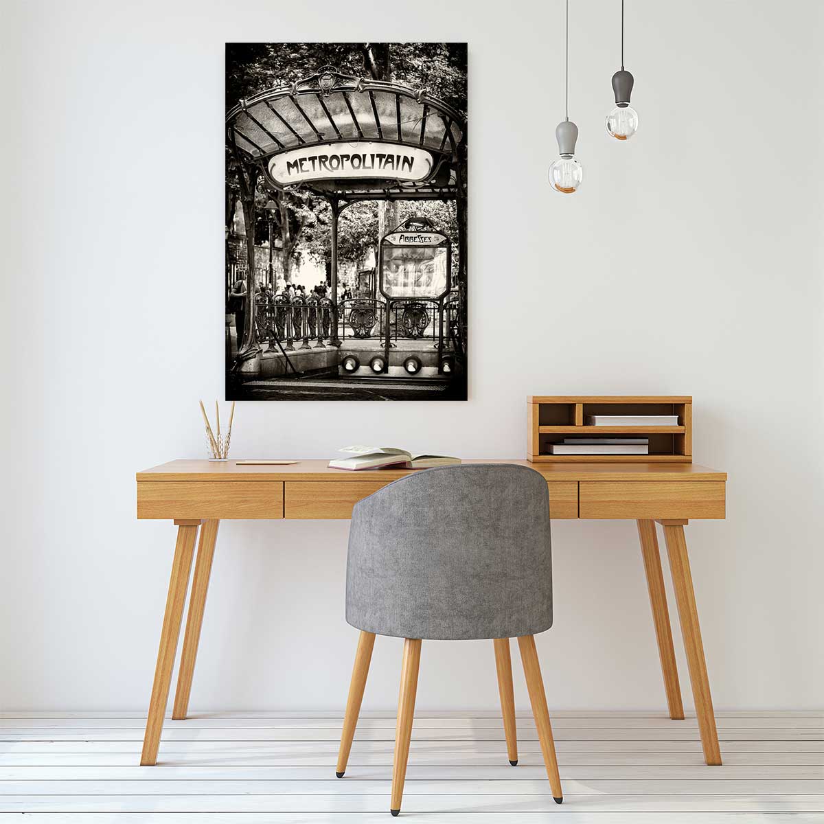 Tableau noir et blanc métropolitain paris tableau alu dibond, HEXOA