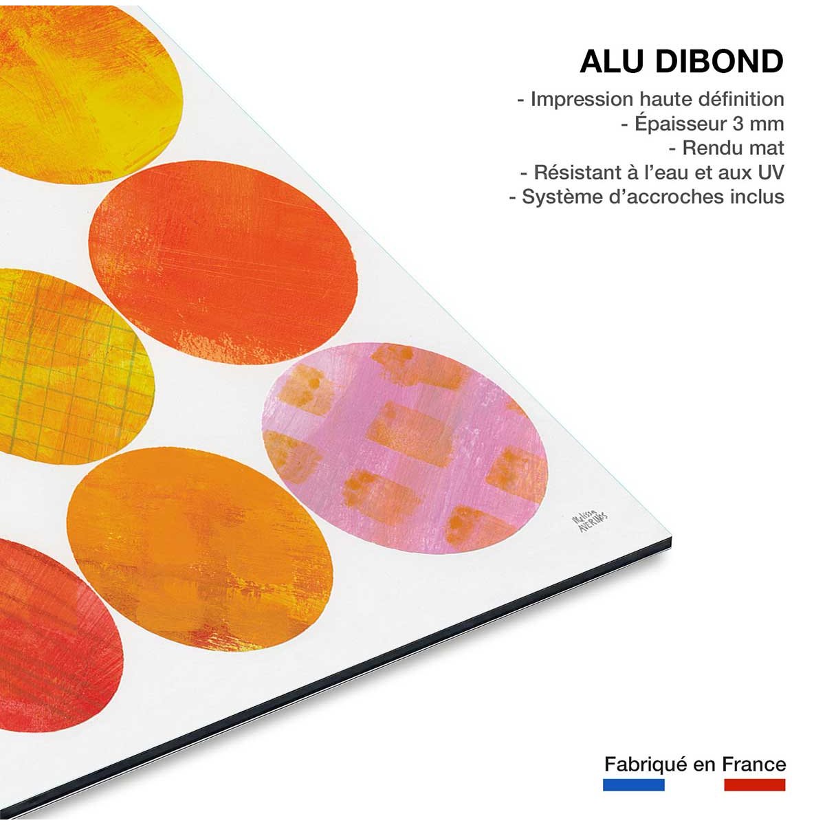 Tableau sun shine circle tableau alu dibond, HEXOA
