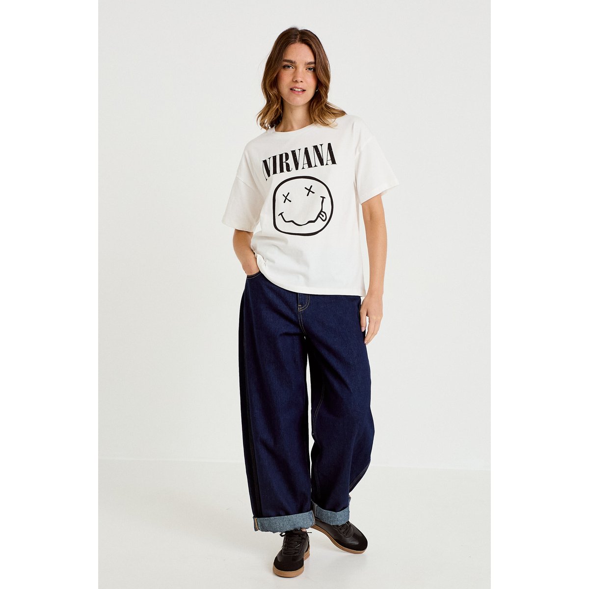 T-shirt oversize manches courtes ecru, CACHE CACHE