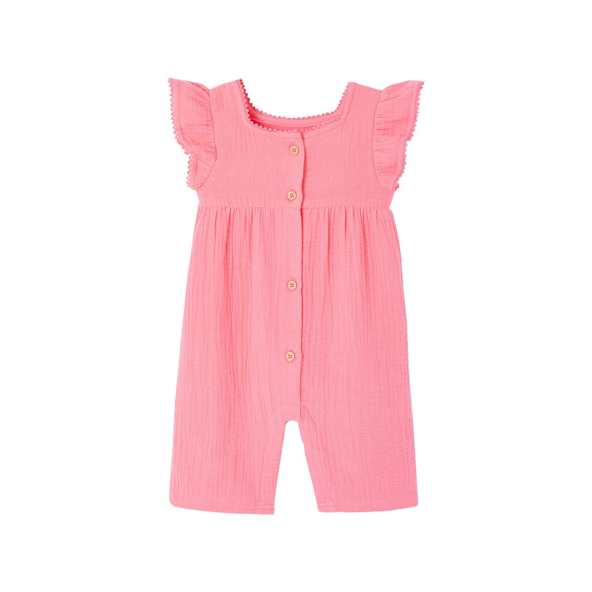 Combinaison bébé en gaze de coton rose, VERTBAUDET