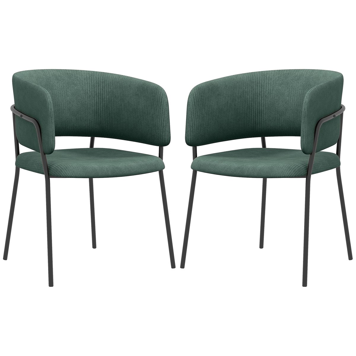 Chaise de salle à manger Polyester Vert vert, HOMCOM