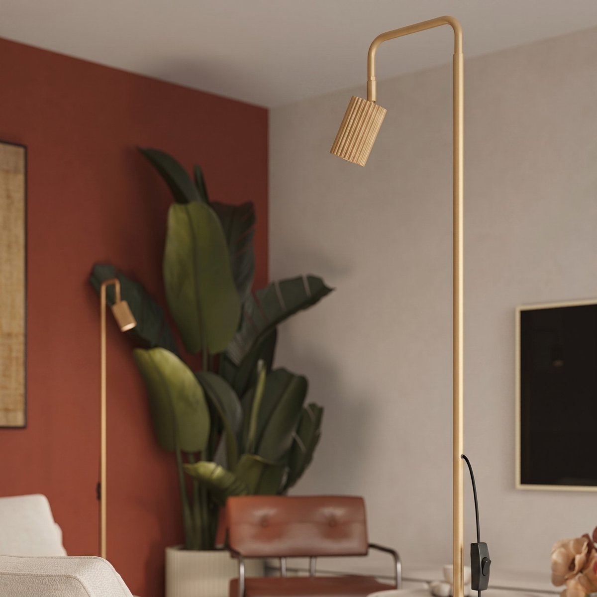 Lampadaire Aluminium Doré GU10 1 KARBON doré, EDEN