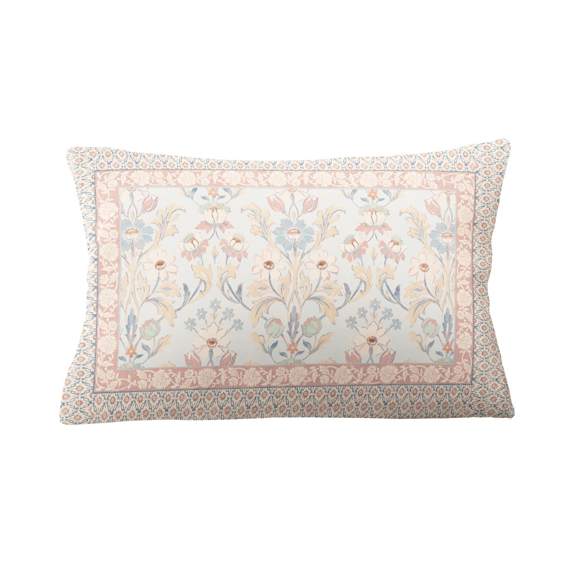 Parure de lit fleurie Semington pour grand lit double rose, ocre, bleu, beige, LAURA ASHLEY