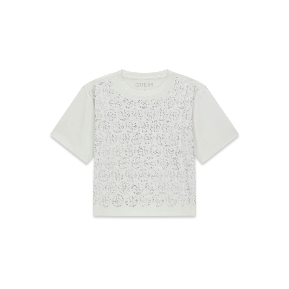 T-Shirt Avec Logo En Strass blanc, GUESS KIDS