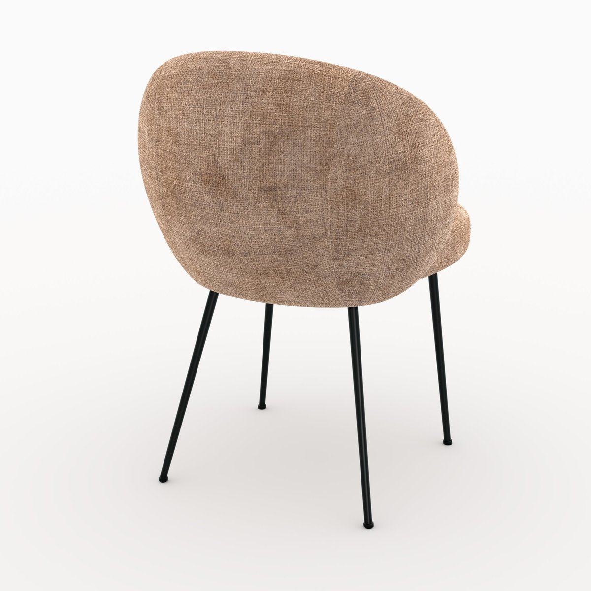 Chaise en velours chenillé, pieds en métal - BLOOMY marron, MAISON PAVANE