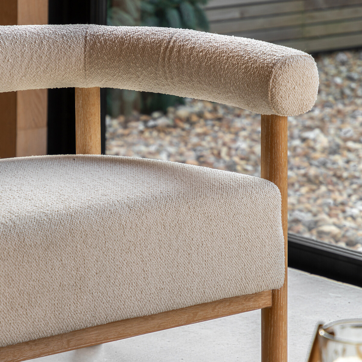 Aretha Mid-Century Boucle 2-Seater Accent Sofa cream, SO'HOME