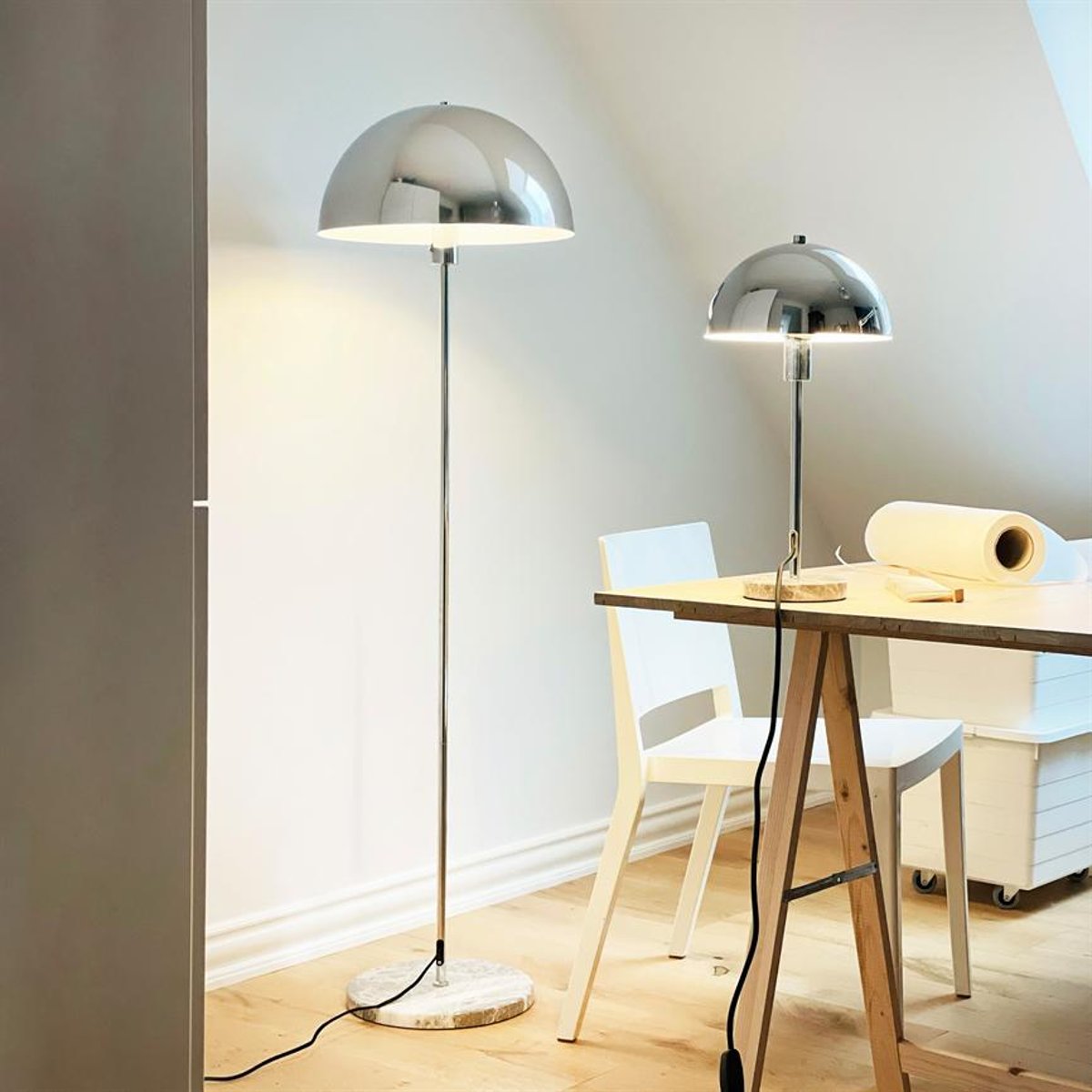 Lampe à poser Stockholm chrome, marbre chrome, DYBERG LARSEN