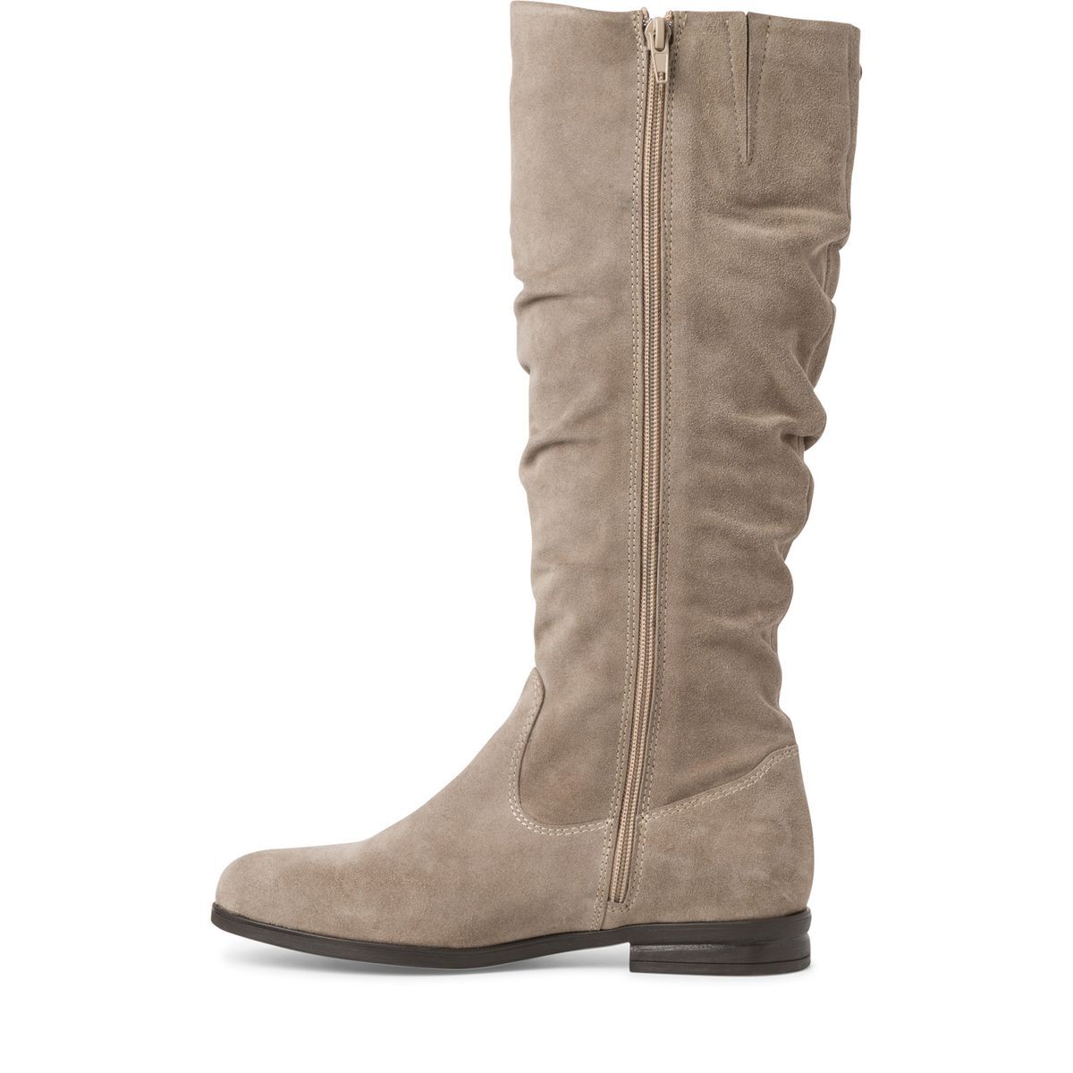 Bottes plates en cuir marron taupe, TAMARIS