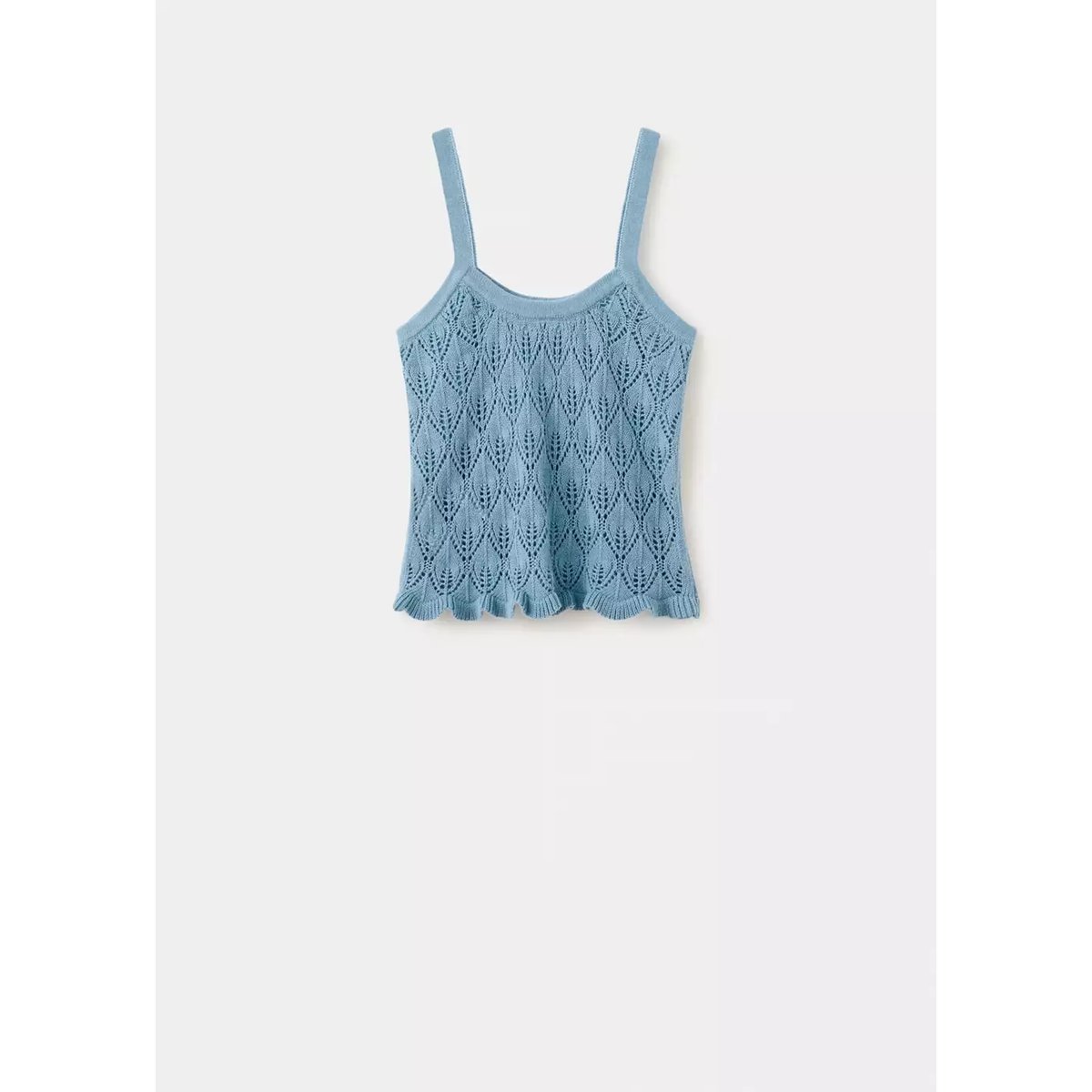 Top maille ajourée bleu, MANGO TEEN