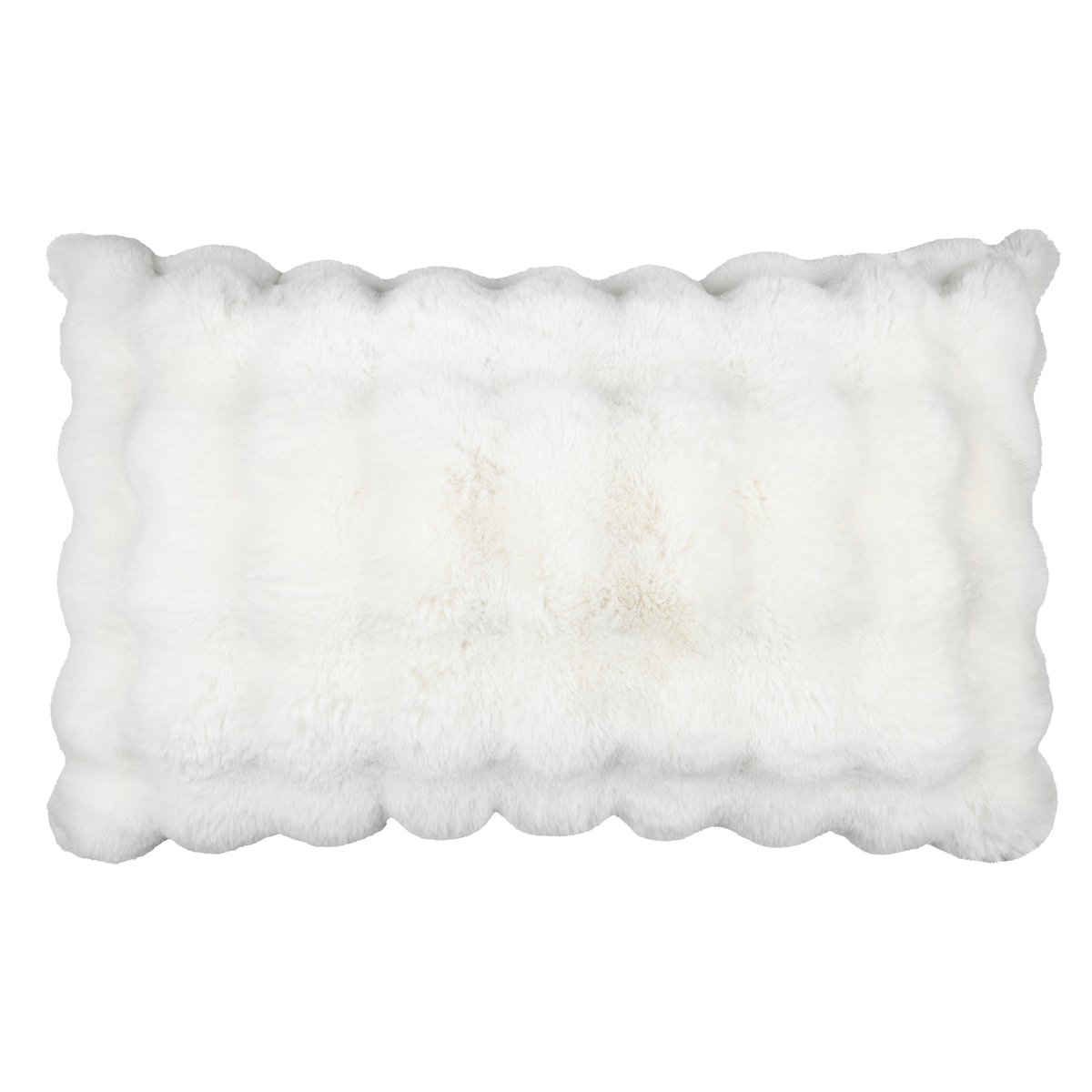 Coussin déhoussable imitation fourrure ecru, LOVELY CASA