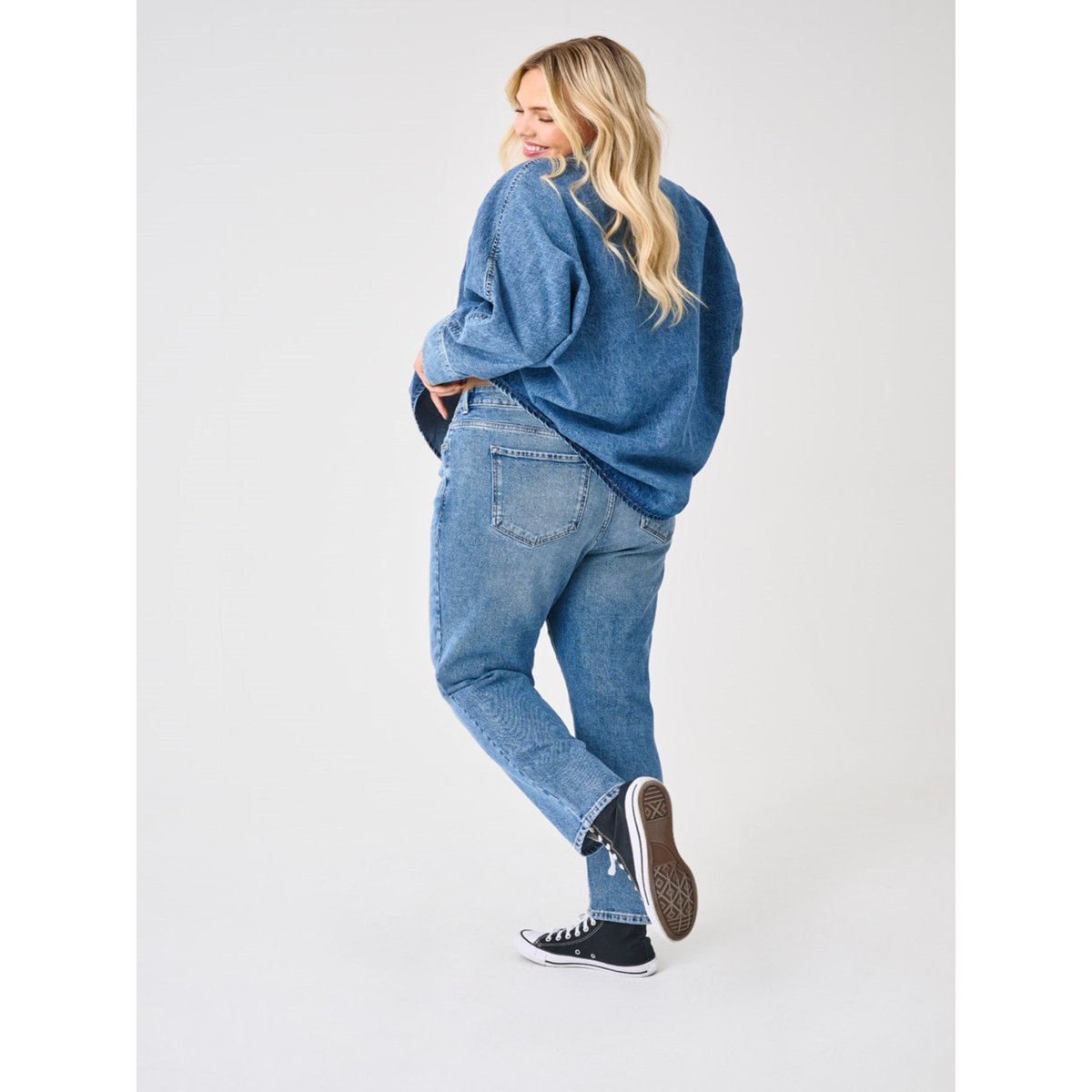Jean Coupe Droite medium blue denim, ONLY CARMAKOMA