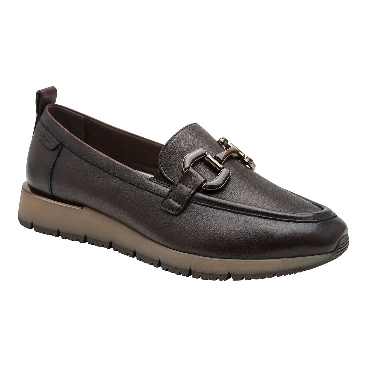 Mocasines deportivos de piel marrón oscuro, TAMARIS