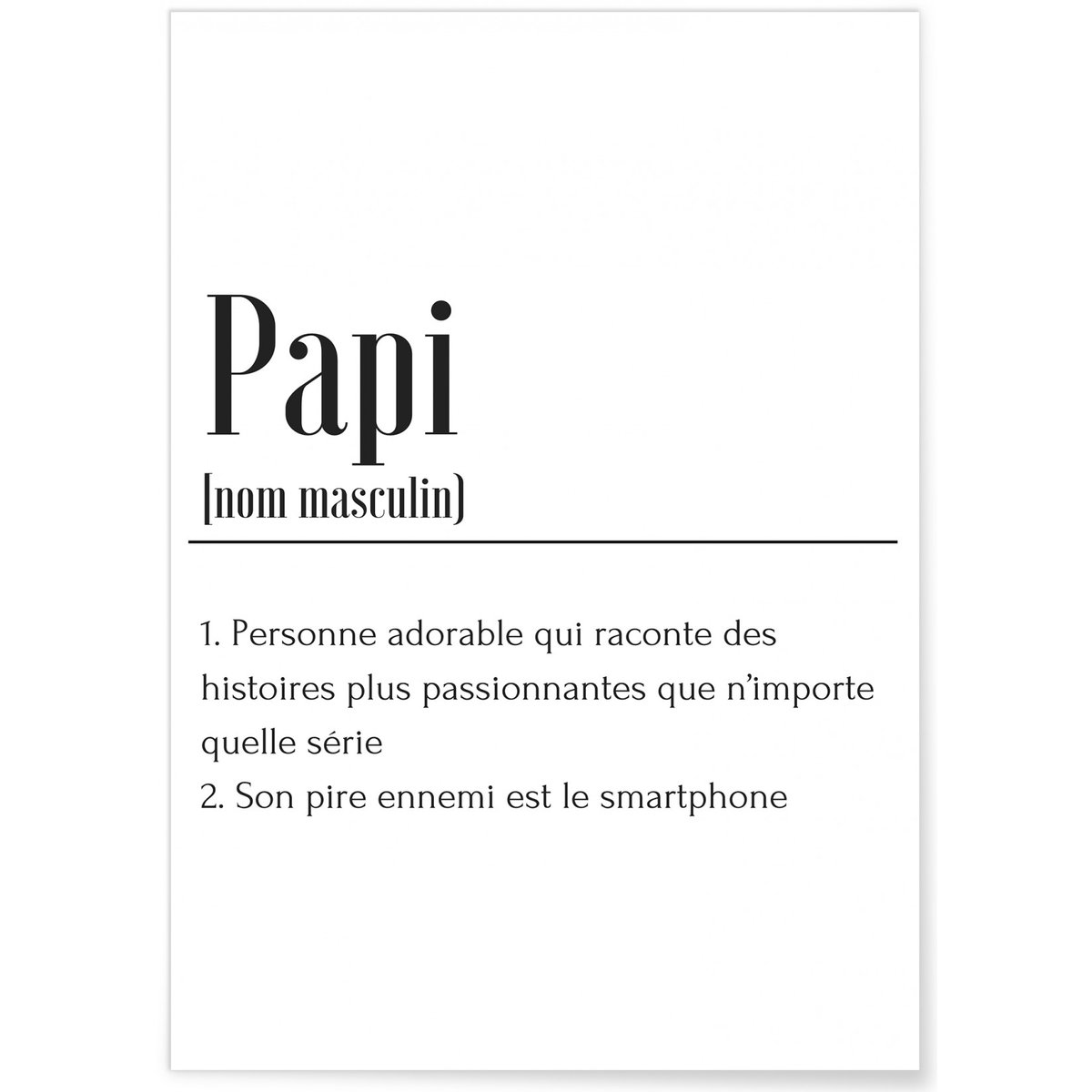 Affiche Définition Papi blanc, L'AFFICHERIE