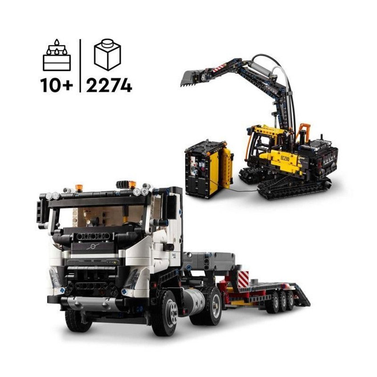 LEGO Technic - Camion Volvo FMX et Pelleteuse Électrique EC230 (42175) à Construire multicolore, LEGO