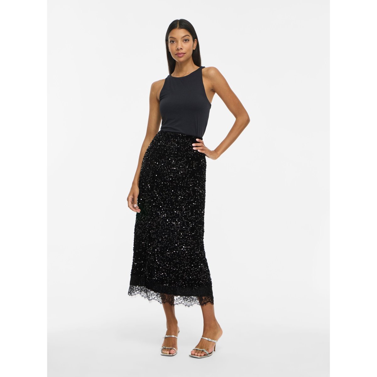 Jupe Mi-Longue noir - black1, VILA