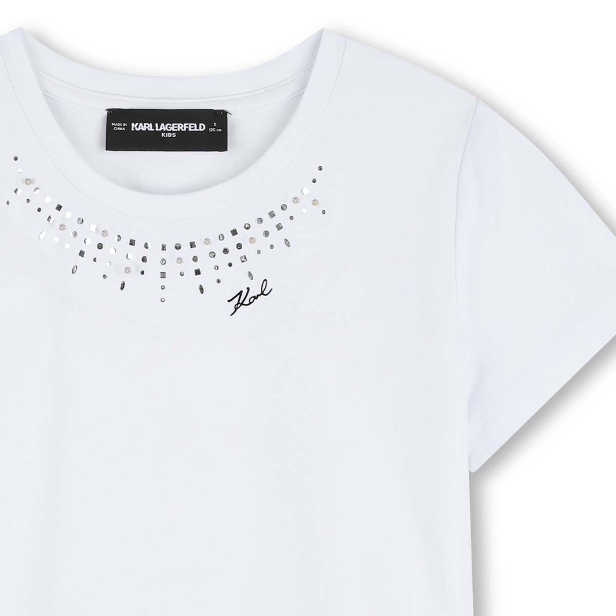 Tee-shirt manches courtes blanc, KARL LAGERFELD KIDS