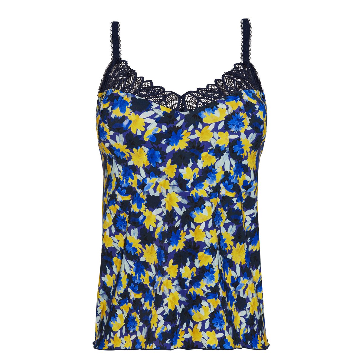 Caraco CÉLIA fleurs bleues, jaunes, SANS COMPLEXE