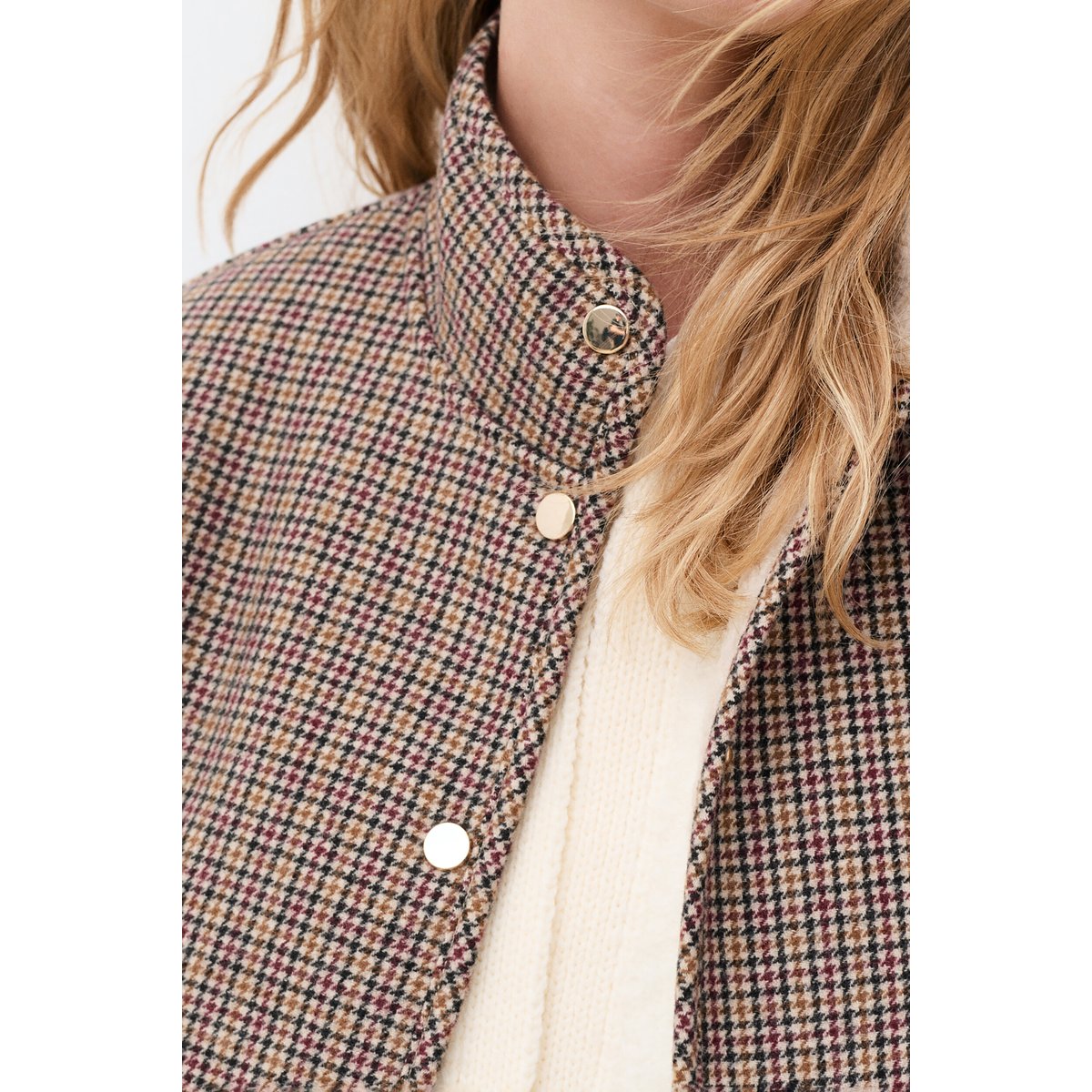 Manteau court droit col montant GYORK marron, CAROLL