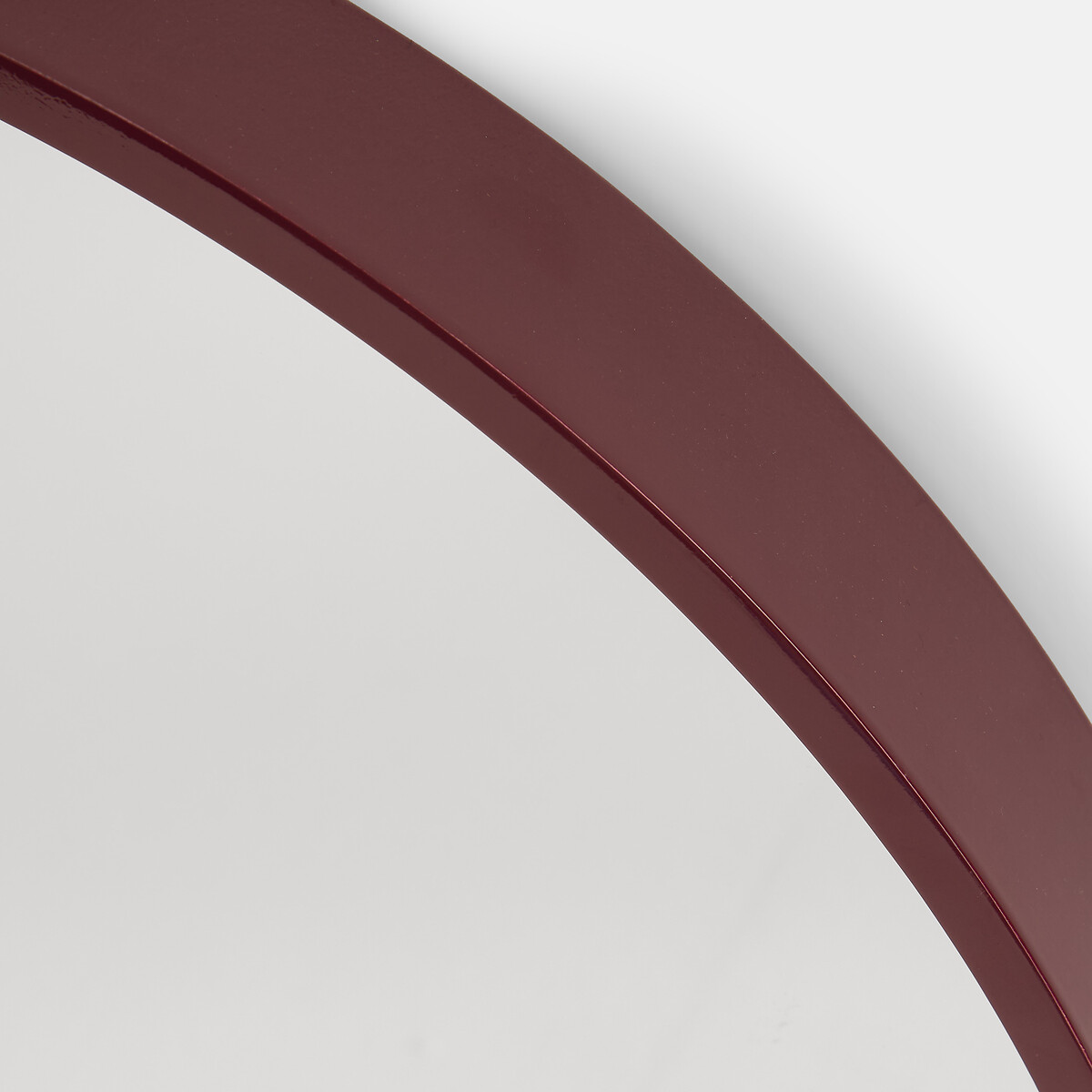 Petit miroir mural rond laqué, diamètre 60 cm, ALARIA bordeaux, LA REDOUTE INTERIEURS