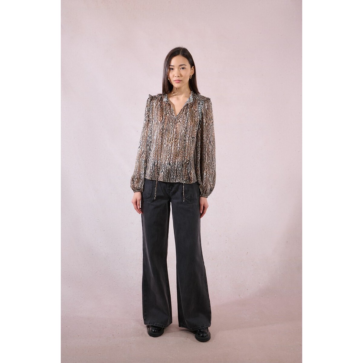 Animal Print Voile Blouse animal print, MOLLY BRACKEN