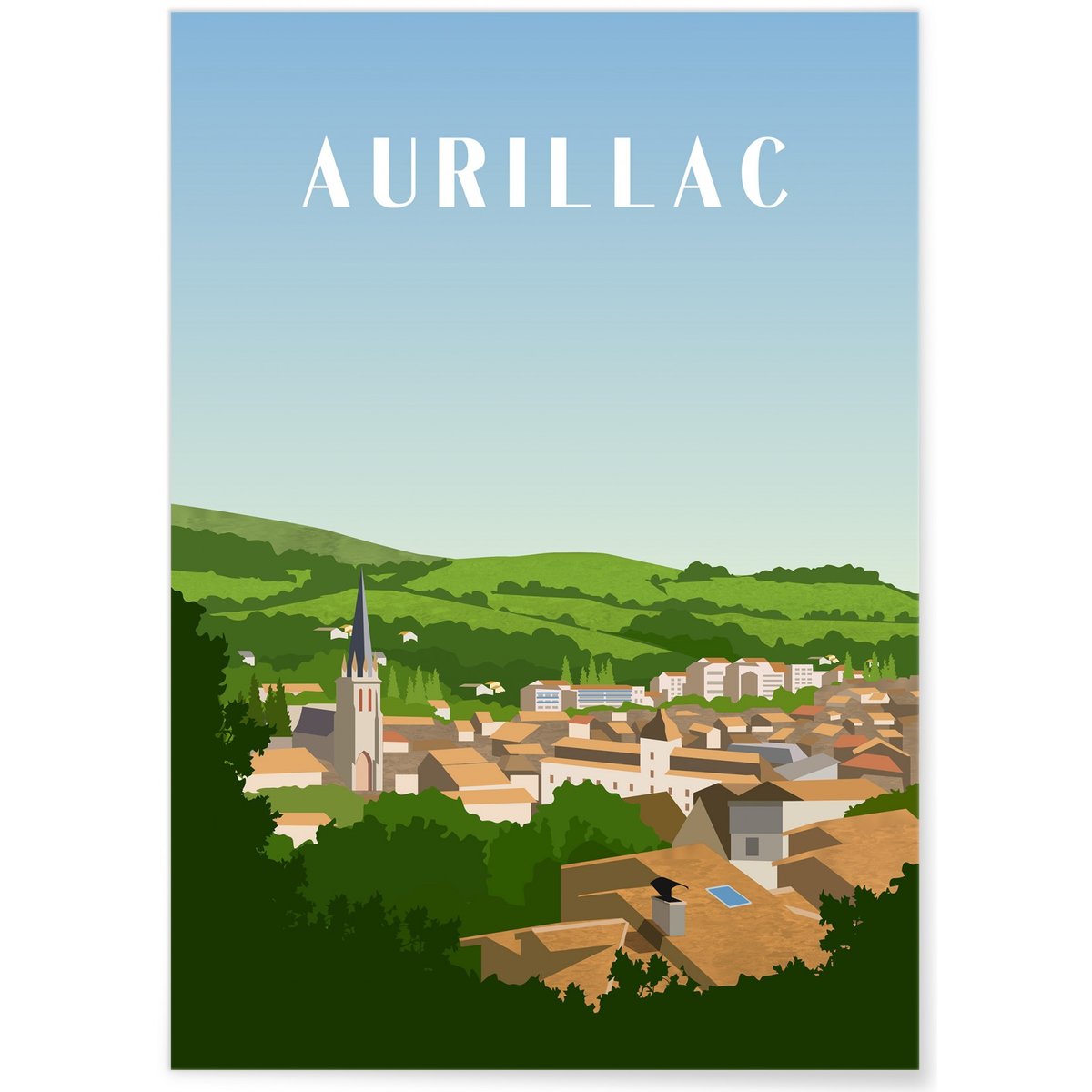 Affiche ville Aurillac blanc, L'AFFICHERIE