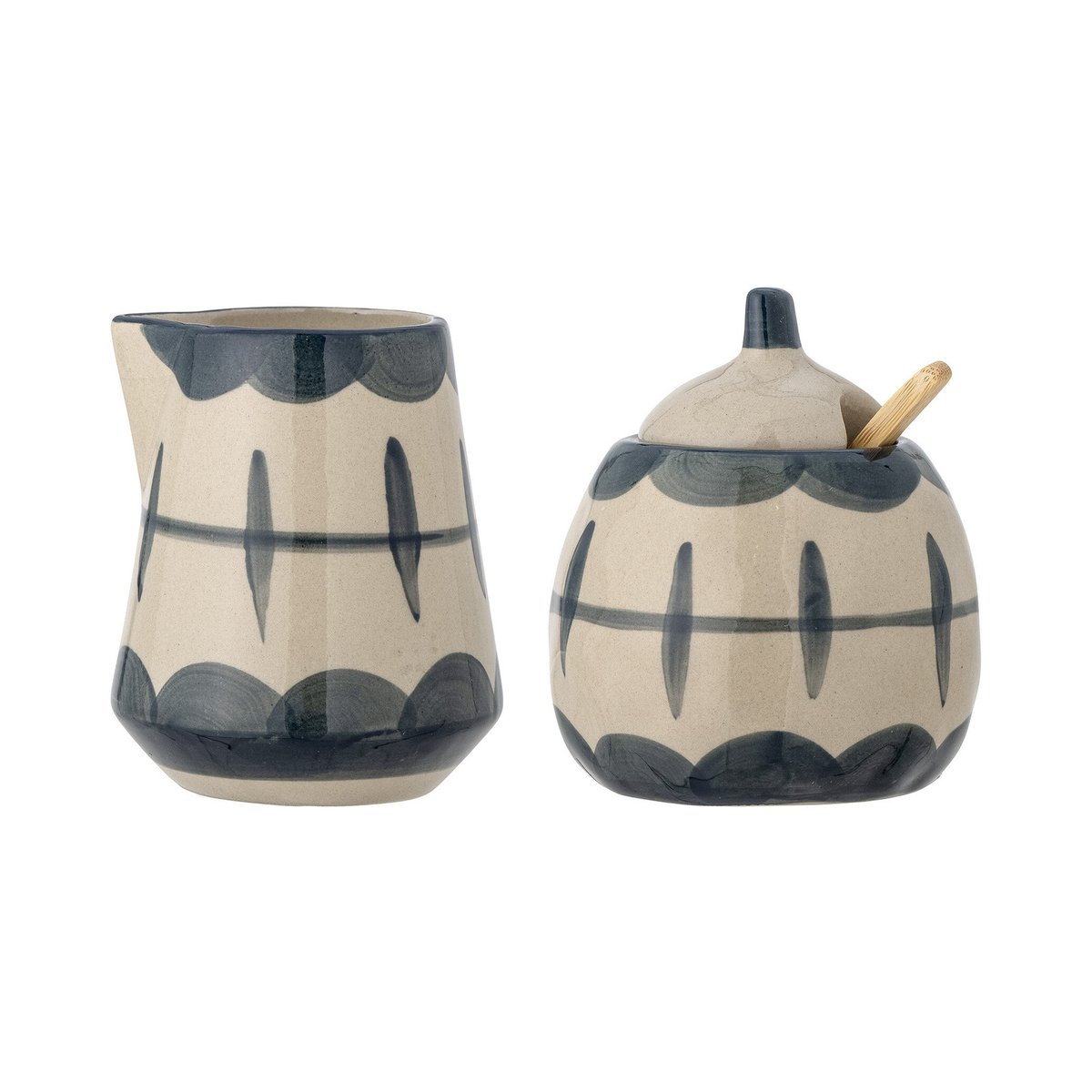 Pots à lait & sucrier en grès ( Lot de 2 ) ALLIUM beige, BLOOMINGVILLE