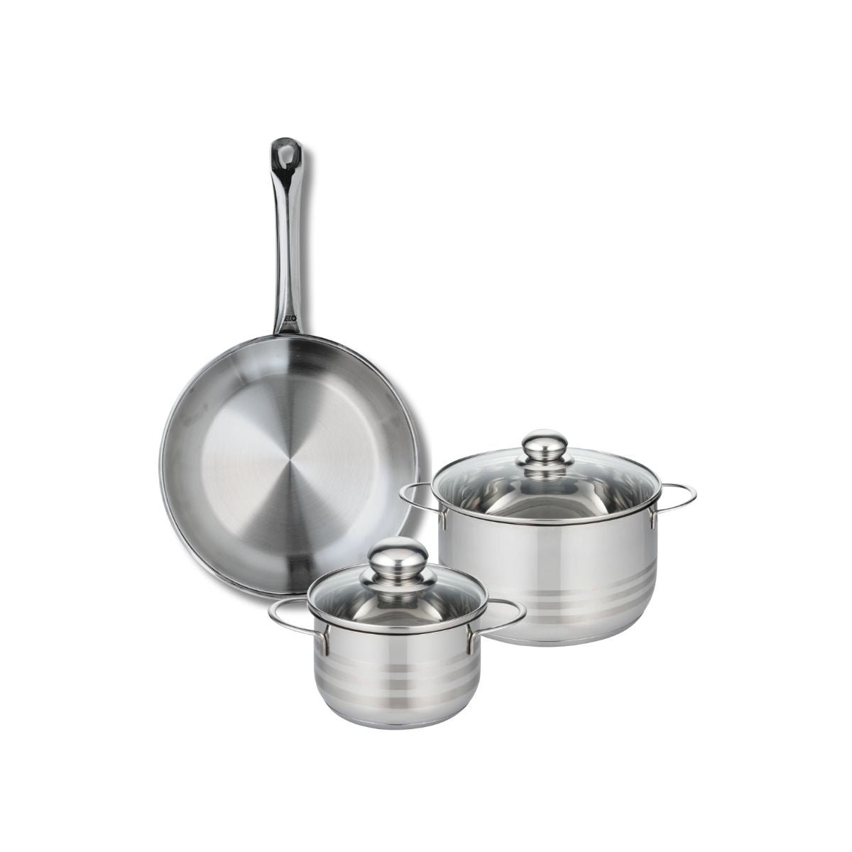 Batterie 1 poêle 28cm + 2 faitouts 16/20cm PROFI BRILLANT inox, ELO