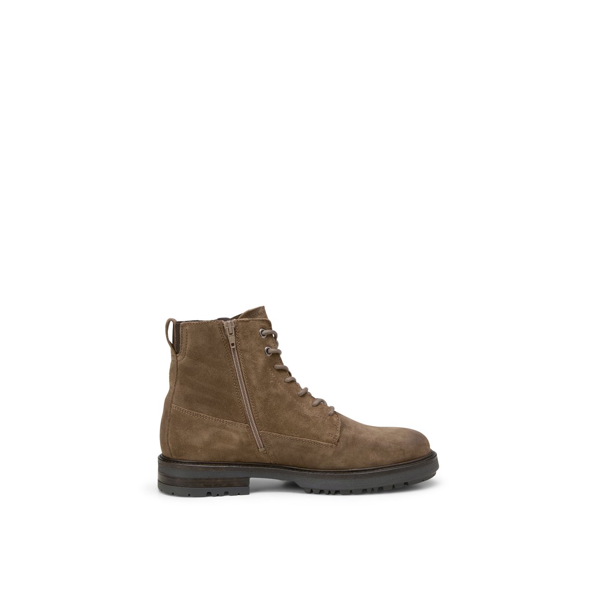 Bottes à lacets en cuir de vachette velours doux marron clair, MARC O'POLO