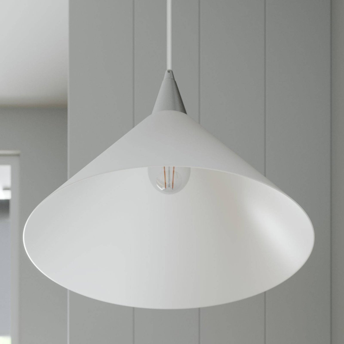 Suspension en verre moderne, Petra blanc, LINDBY