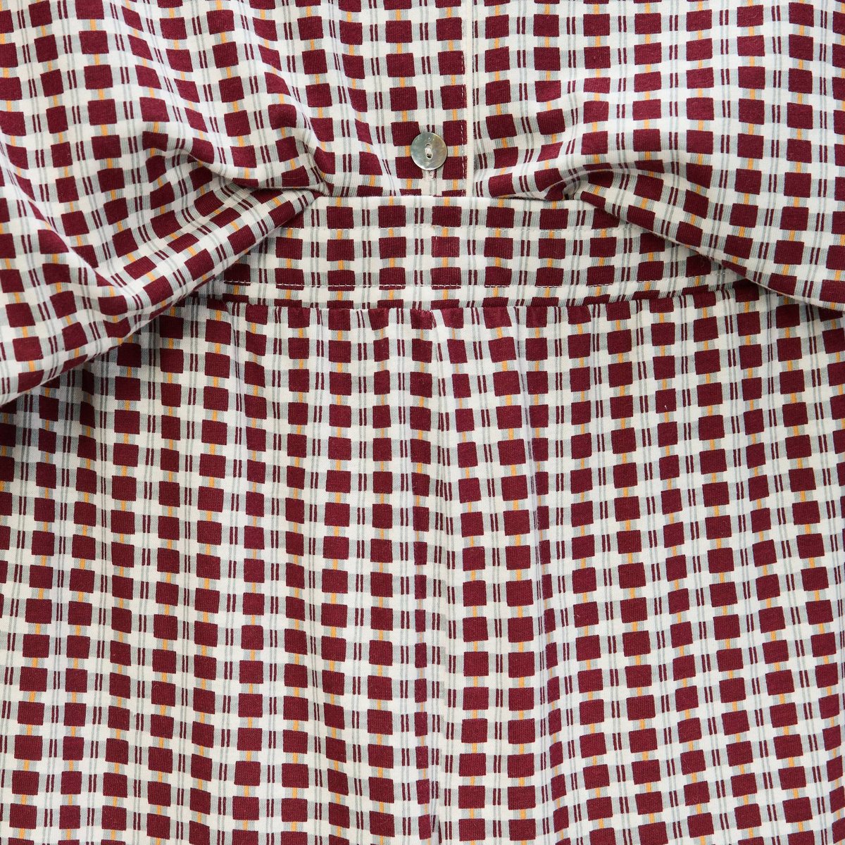Pyjama à carreaux en coton ecru, MONOPRIX