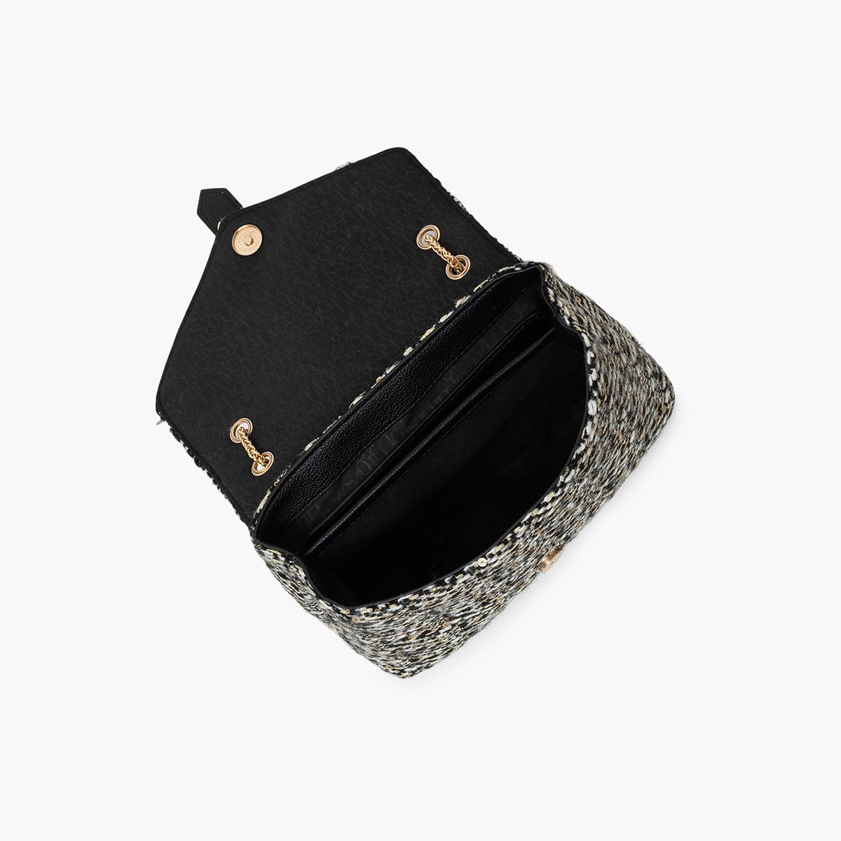 Sac porté épaule noir Toundra doré, LOLLIPOPS