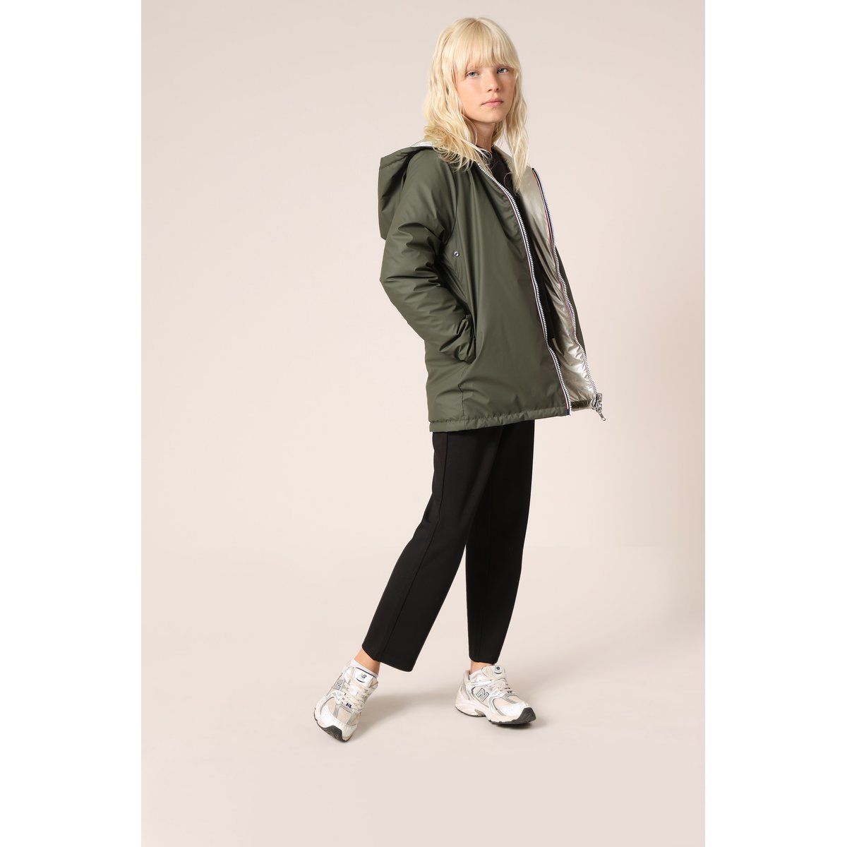 Veste réversible pour fille KALIVIA khaki, DEELUXE