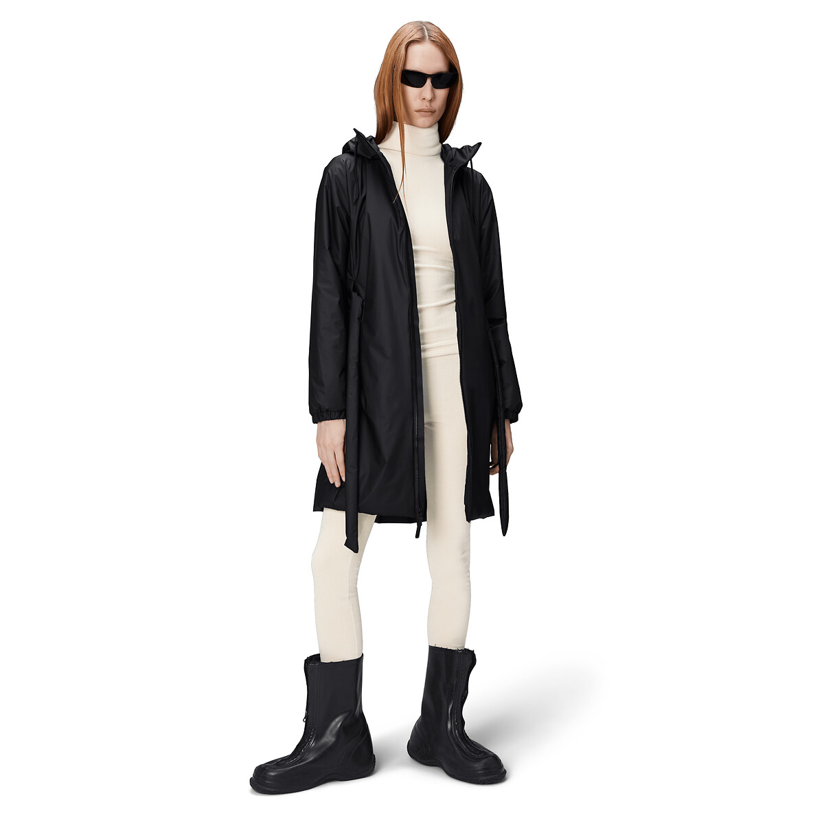 Lohja Long Insulated Curve Jacket black, RAINS