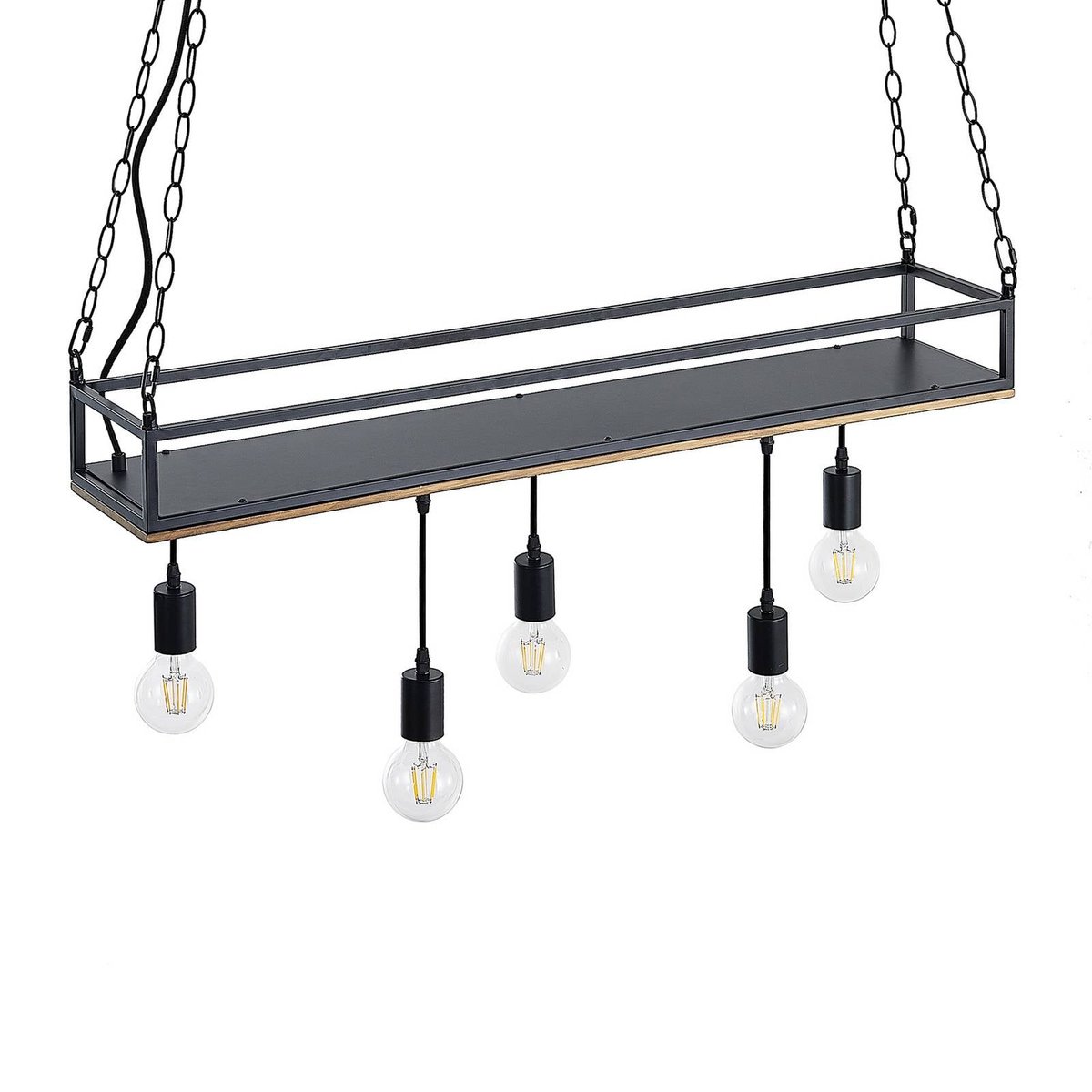 Suspension en métal vintage, Kirista noir, pin foncé, LINDBY