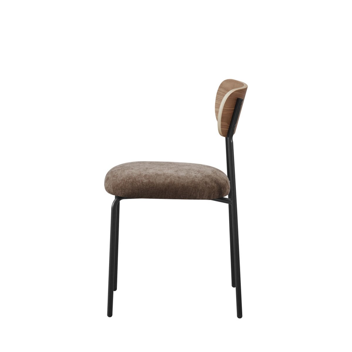 Lot de 2 chaises en bois clair, tissu et métal- JESS marron, DRAWER