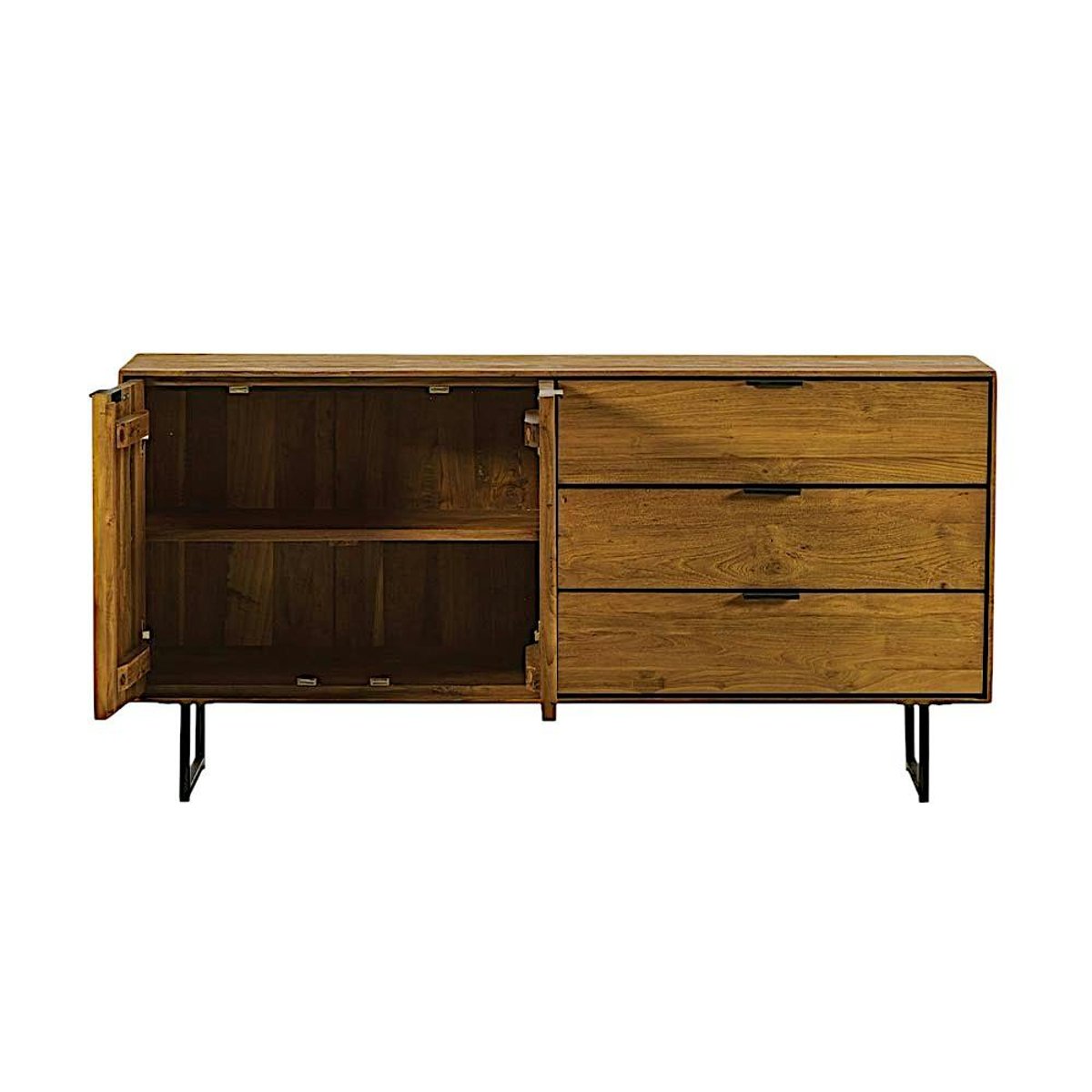 Buffet en teck recyclé 2 portes DEPOK bois naturel, PIER IMPORT