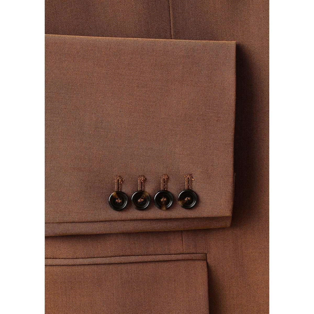 Blazer de costume droit avec poches à rabat caramel, MANGO