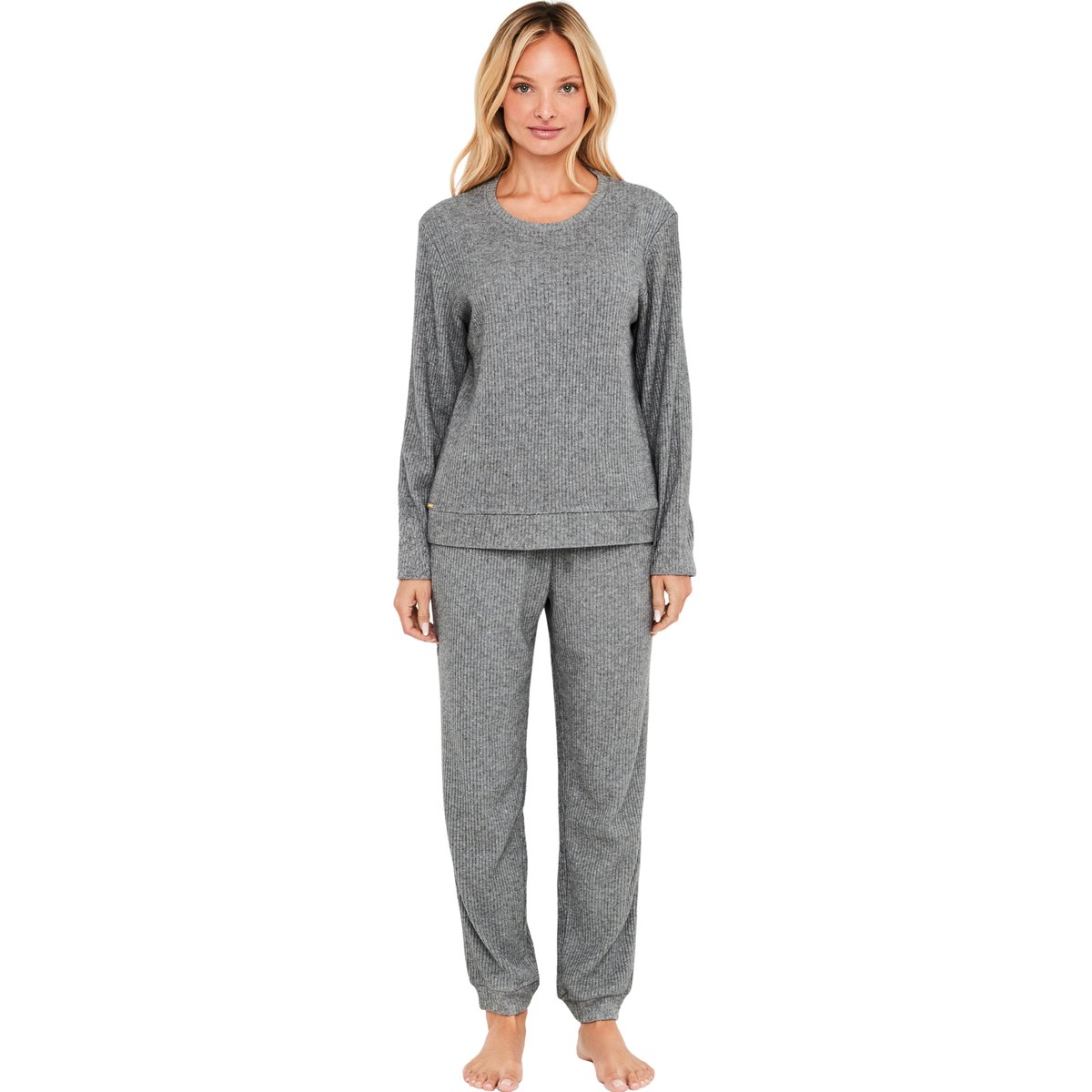 Pyjama pantalon top manches longues Dreamood gris, SELMARK